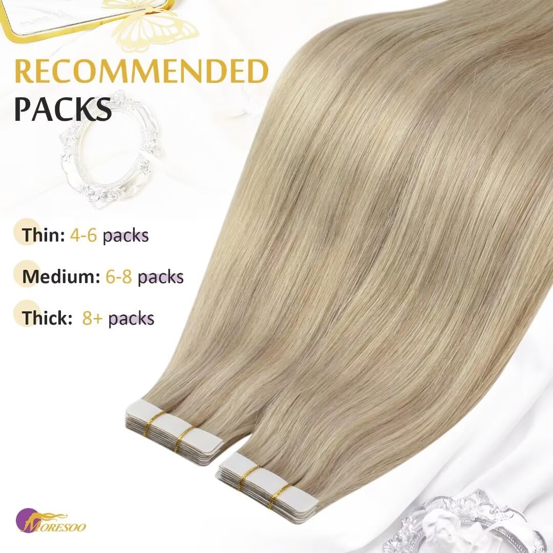 Foto 7 pulgar | Extensiones De Cabello Moresoo Con Cinta Adhesiva, 18 Cm, 25 G, Cabello Humano Remy - Venta Internacional.
