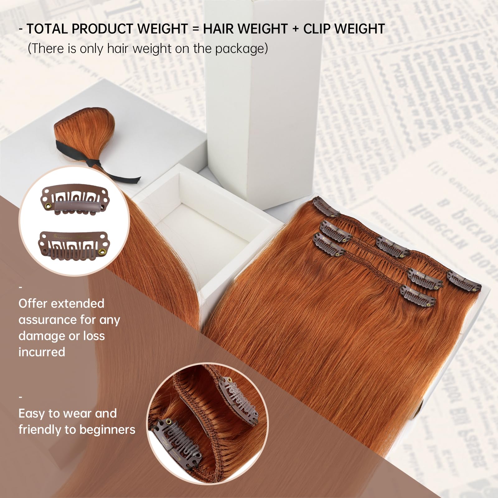 Foto 3 pulgar | Extensiones De Cabello Con Clip Sunny Hair Straight Human Hair 350 - Venta Internacional.