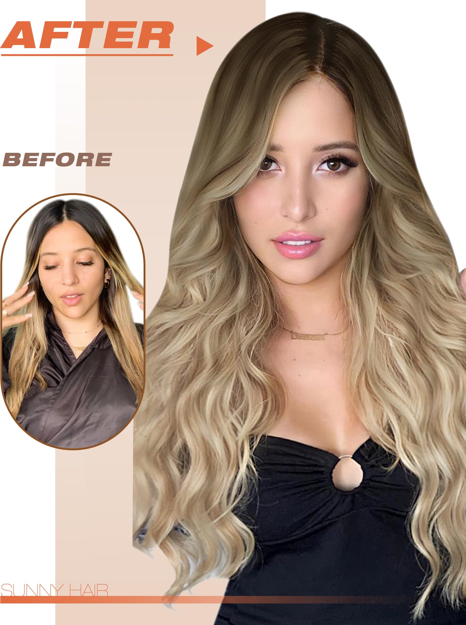 Foto 6 | Extensiones De Pelo Con Cinta Adhesiva Sunny Hair Ombre Blonde, 50 G, 20 Unidades - Venta Internacional.