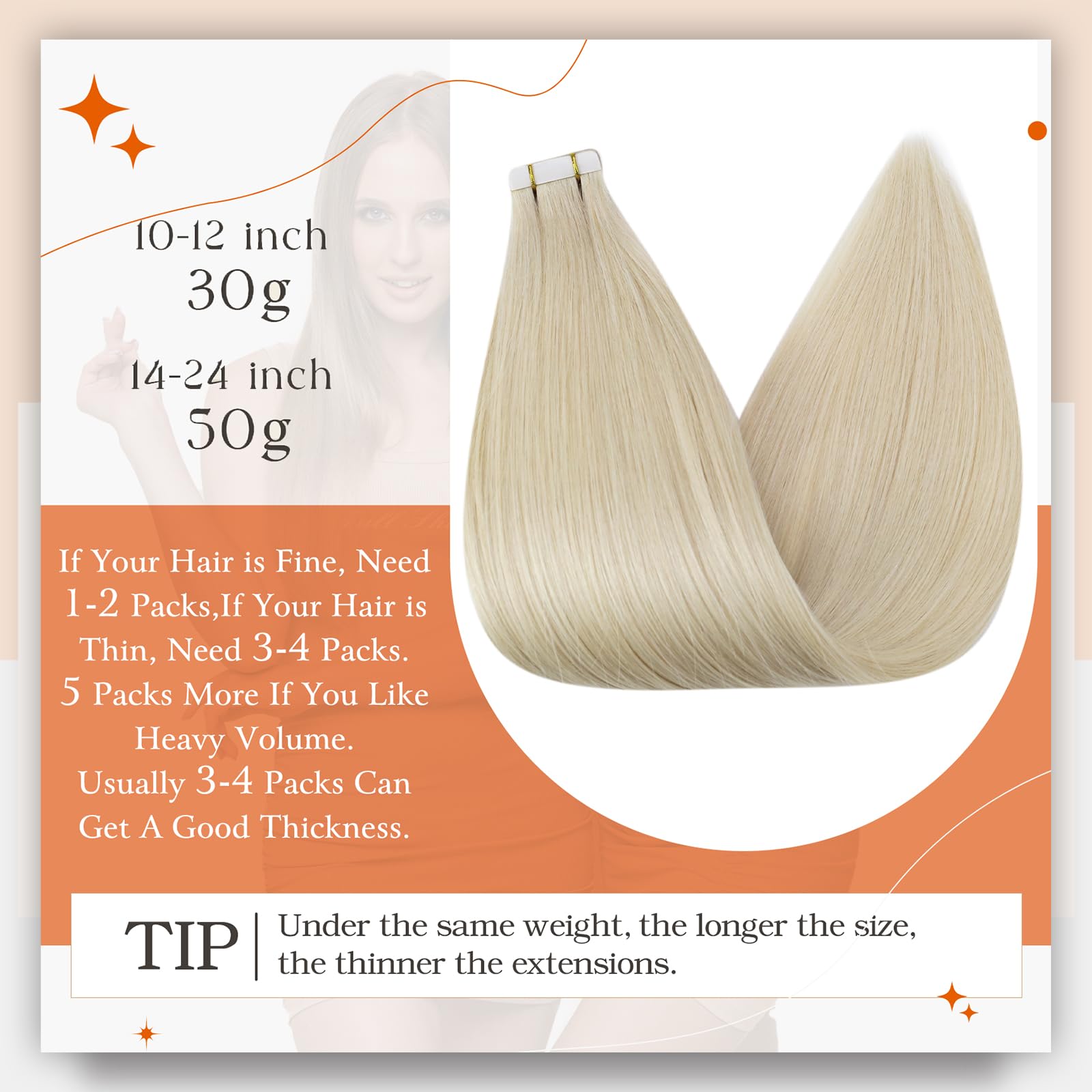 Foto 3 | Extensiones De Pelo Con Cinta Adhesiva, Color Rubio Brillante, 56 Cm, 50 G, 20 Unidades - Venta Internacional.
