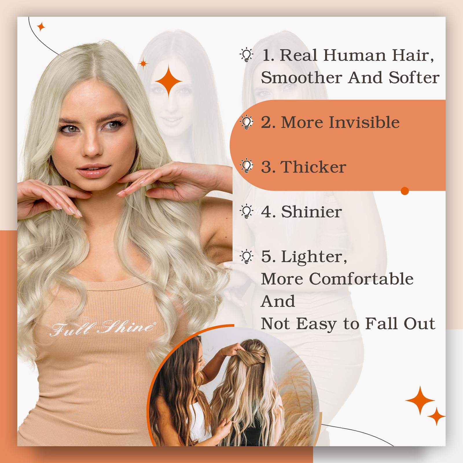Foto 6 pulgar | Extensiones De Pelo Con Cinta Adhesiva, Color Rubio Brillante, 56 Cm, 50 G, 20 Unidades - Venta Internacional.
