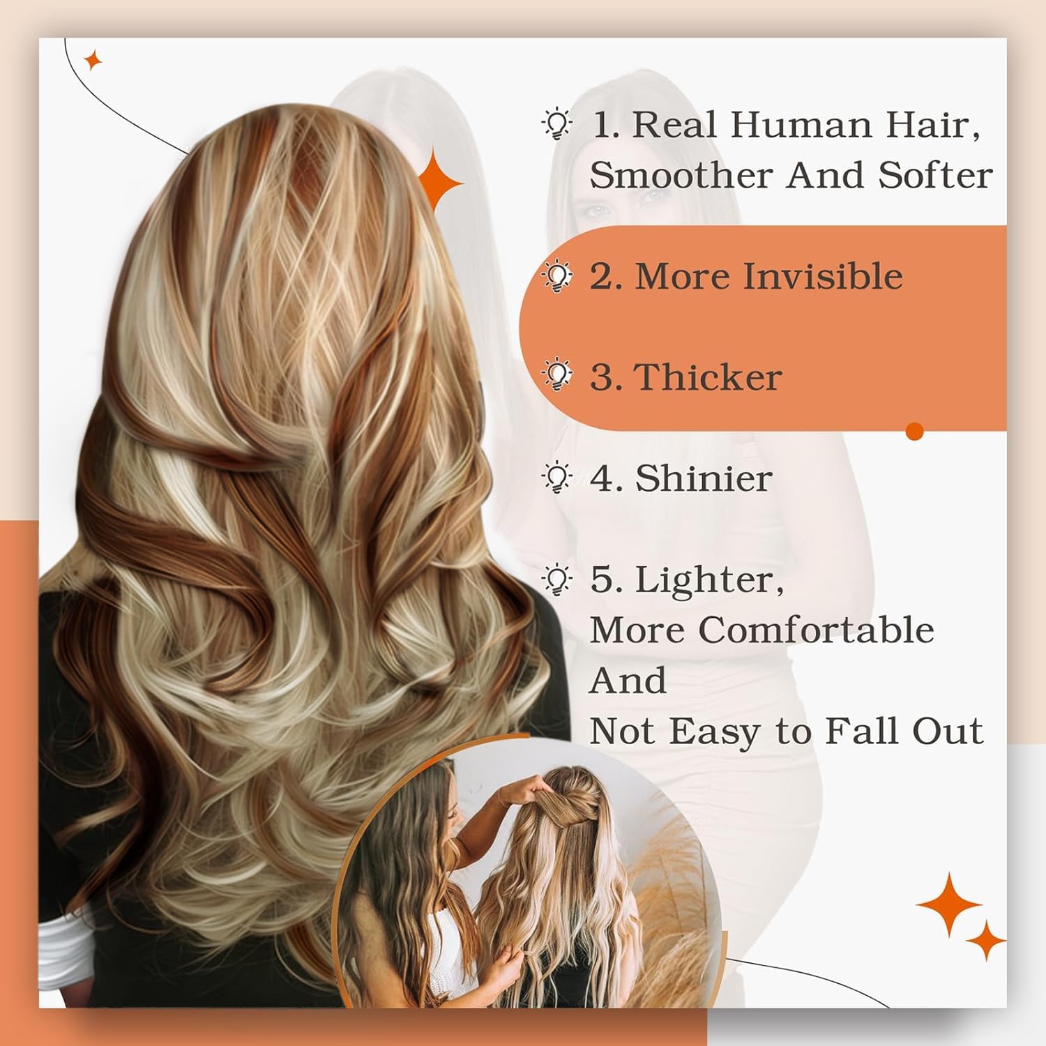 Foto 6 pulgar | Extensiones De Pelo Con Cinta Adhesiva Full Shine Highlight Blonde 14 Cm - Venta Internacional.