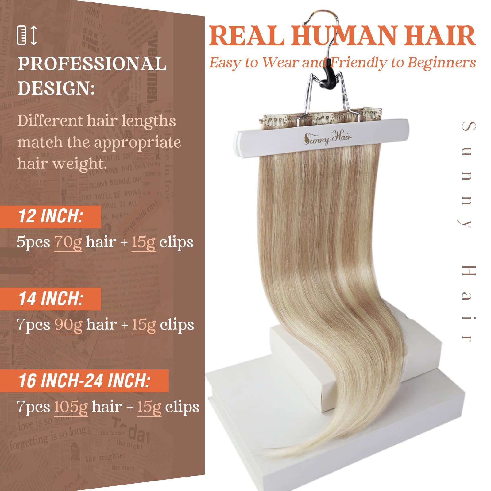Foto 3 pulgar | Extensiones De Cabello Liso Con Clip, Cabello Humano Liso, 40 Cm - Venta Internacional.
