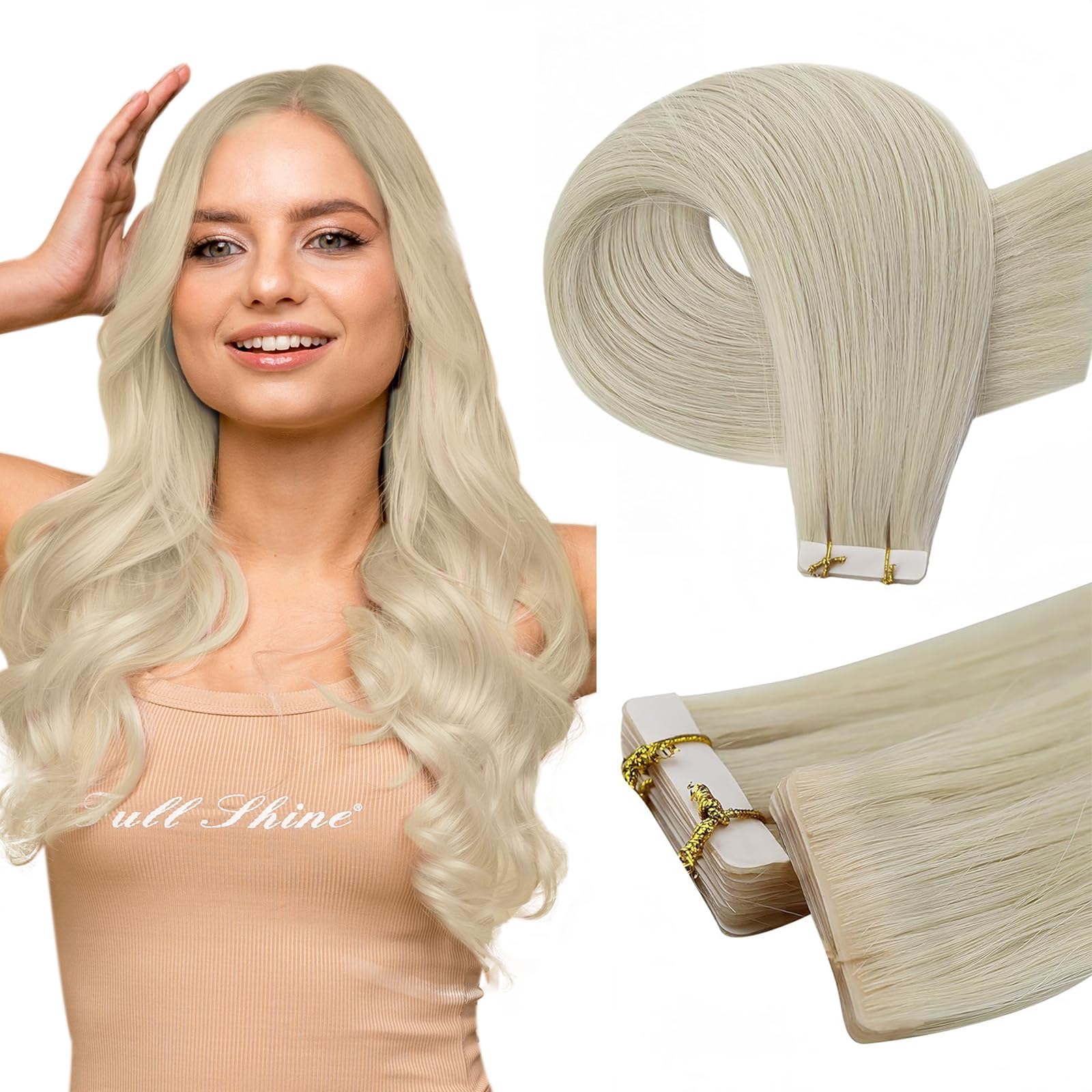 Foto 2 pulgar | Cinta Inyectada Full Shine Para Extensiones De Cabello, Sin Costuras, 60 Cm - Venta Internacional.