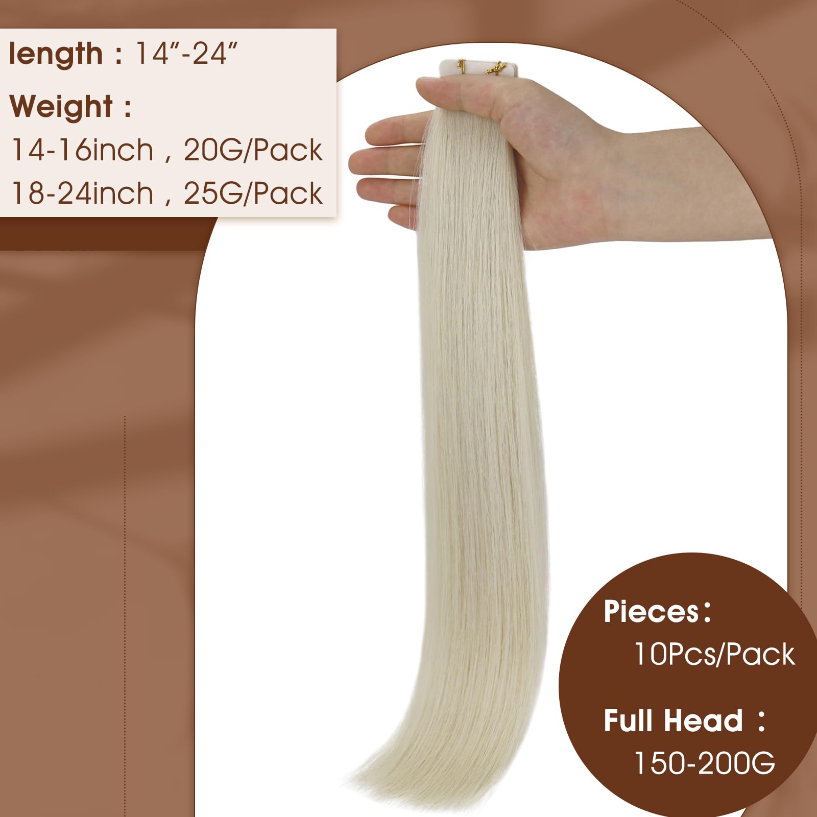 Foto 4 pulgar | Cinta Inyectada Full Shine Para Extensiones De Cabello, Sin Costuras, 60 Cm - Venta Internacional.