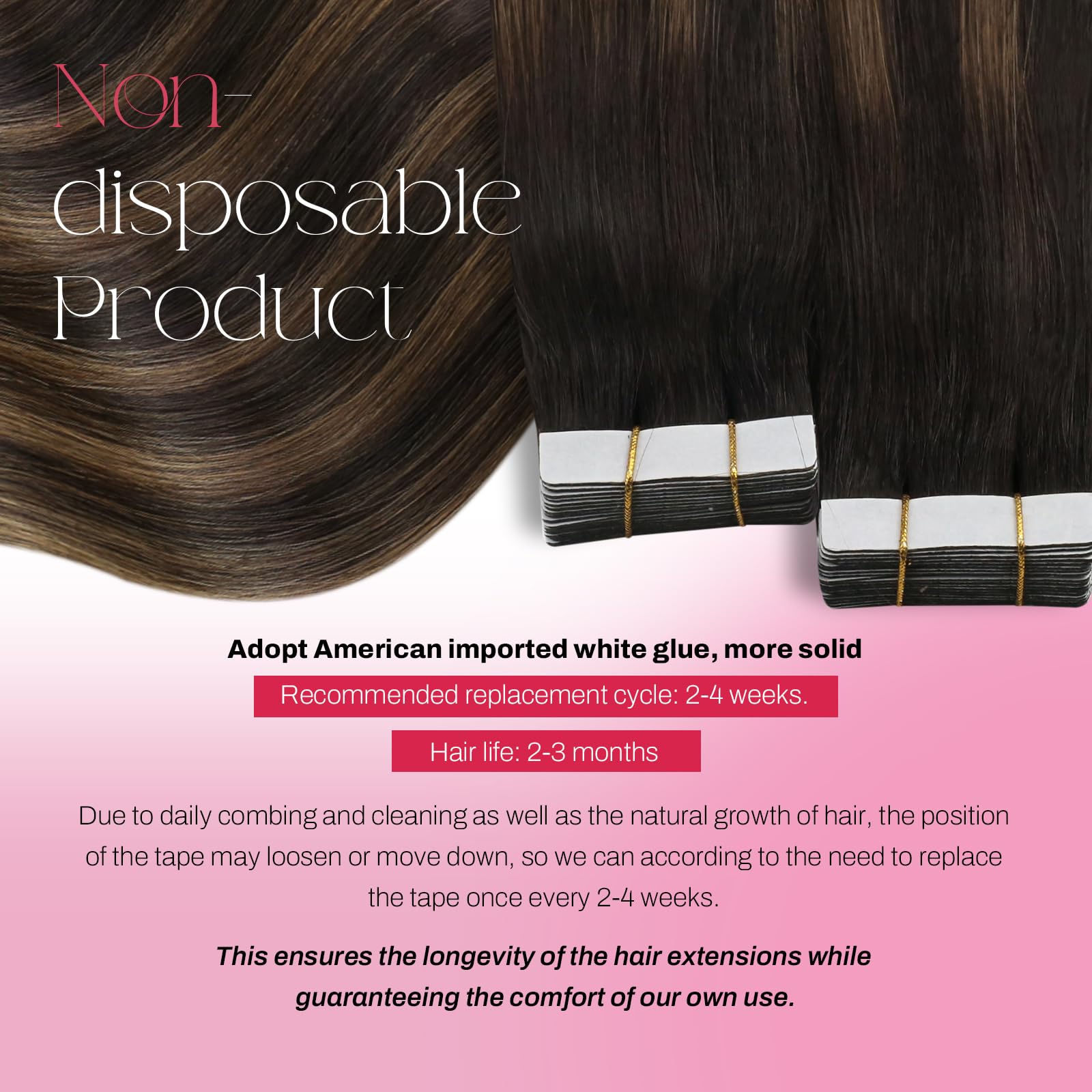 Foto 4 pulgar | Extensiones De Cabello Humano Moresoo Ombre Con Cinta Adhesiva, 60 Cm, 50 G - Venta Internacional.