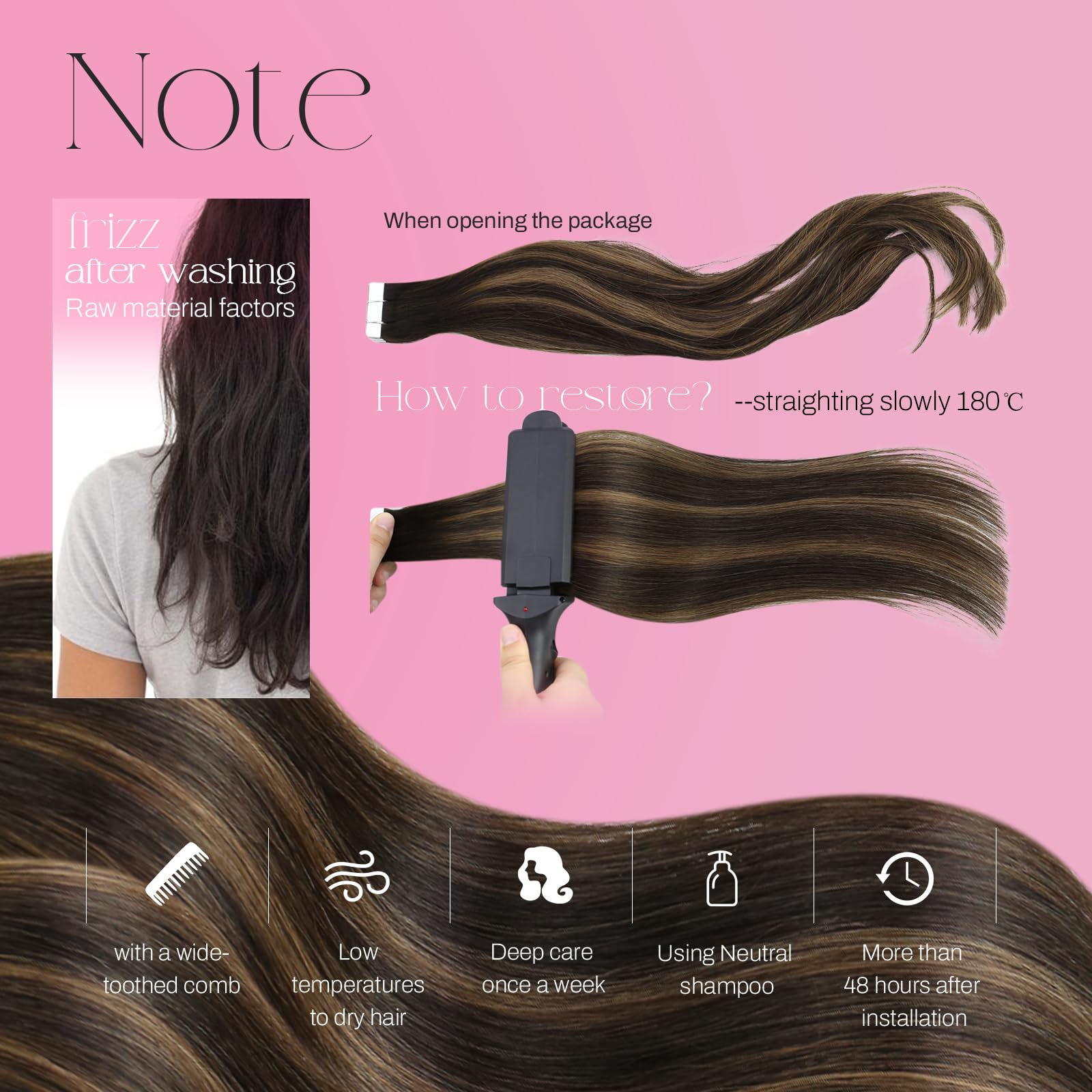 Foto 6 pulgar | Extensiones De Cabello Humano Moresoo Ombre Con Cinta Adhesiva, 60 Cm, 50 G - Venta Internacional.