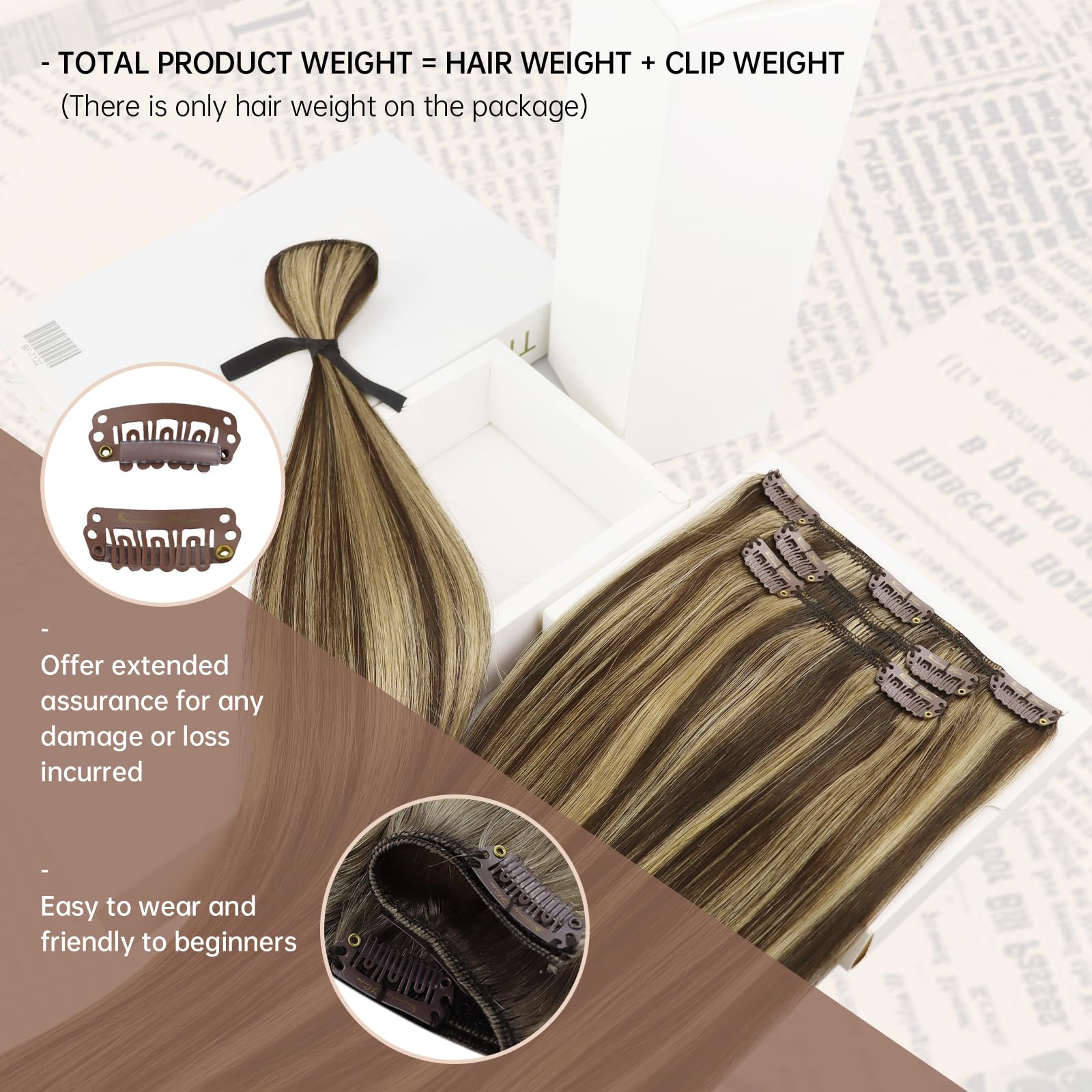 Foto 4 pulgar | Extensiones Con Forma De Pinza, Cabello Humano Liso, Brillante, 30 Cm - Venta Internacional.