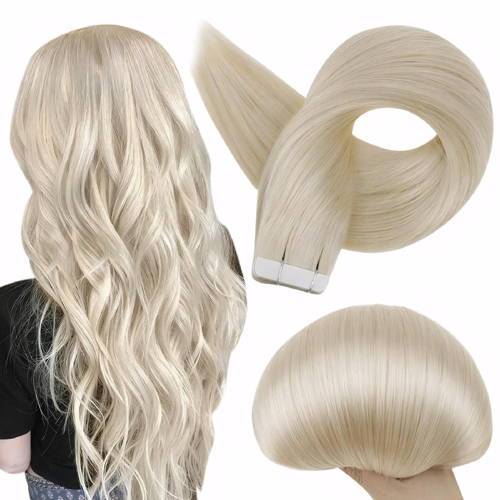 Foto 2 pulgar | Extensiones De Cabello Humano Brasileño Con Cinta Adhesiva, Brillo Completo, 60 X 14 Cm - Venta Internacional.
