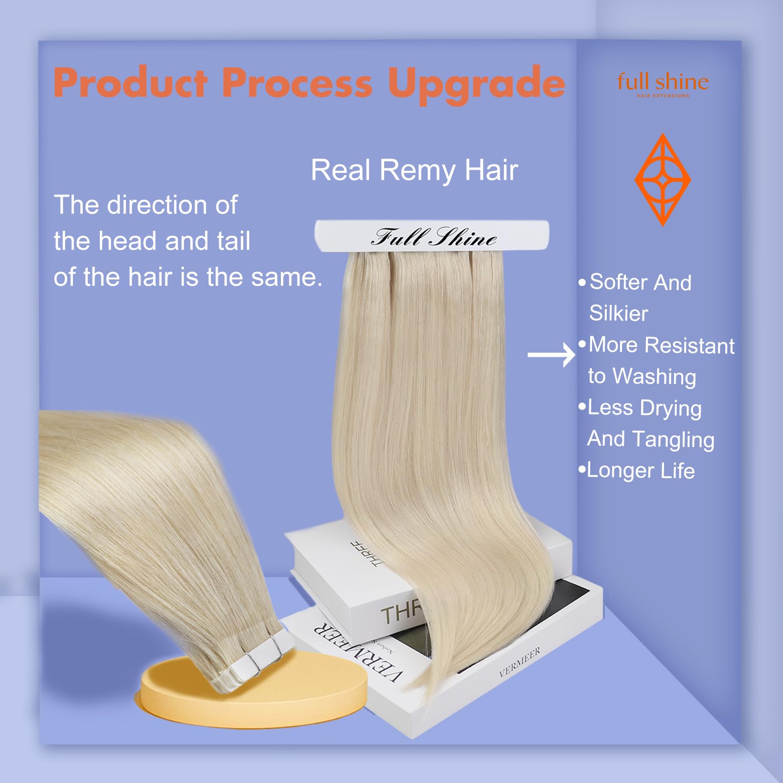 Foto 3 pulgar | Extensiones De Cabello Humano Brasileño Con Cinta Adhesiva, Brillo Completo, 60 X 14 Cm - Venta Internacional.