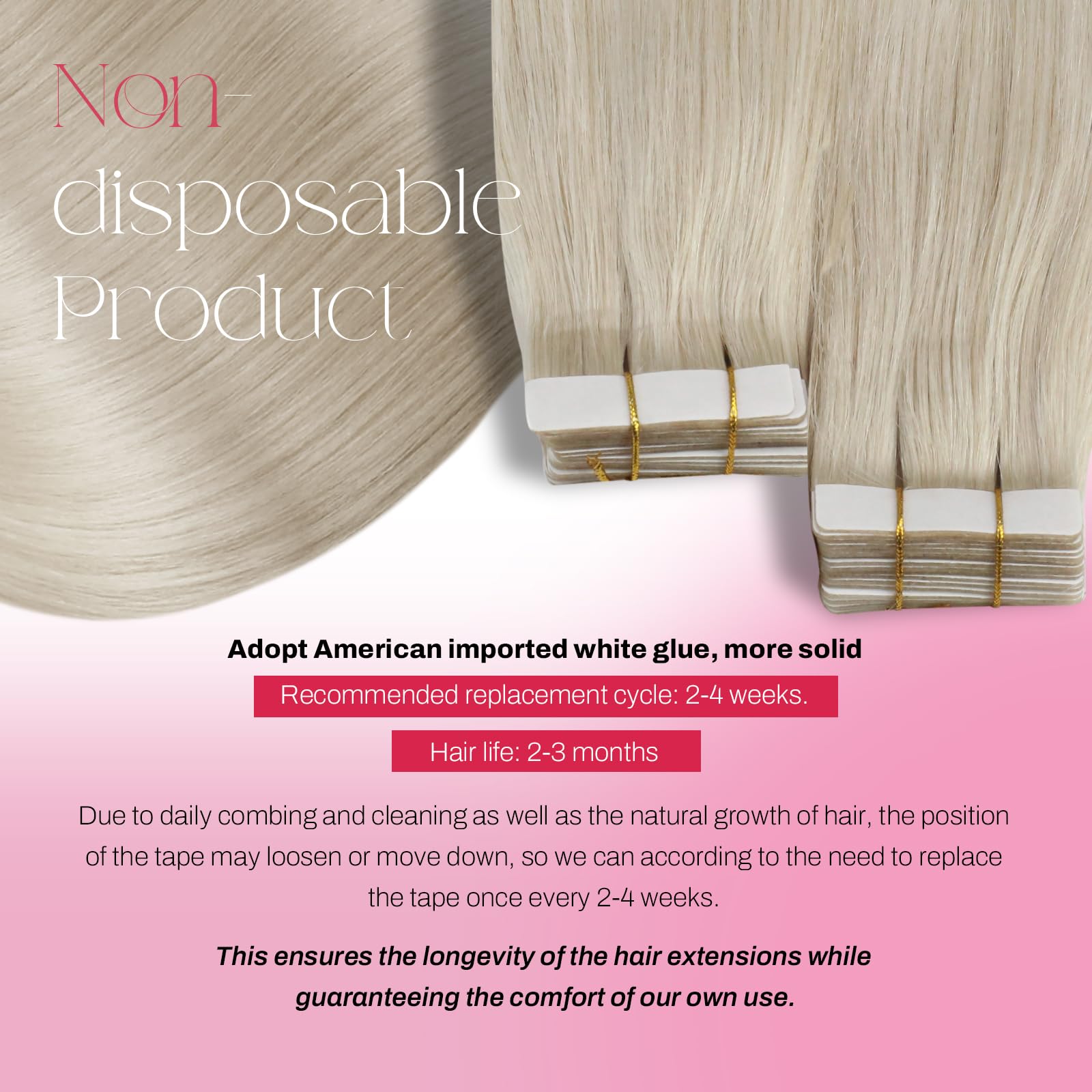 Foto 4 pulgar | Extensiones De Cabello Con Cinta Adhesiva Moresoo Blonde, 14 Pulgadas, 100% Cabello Humano - Venta Internacional.