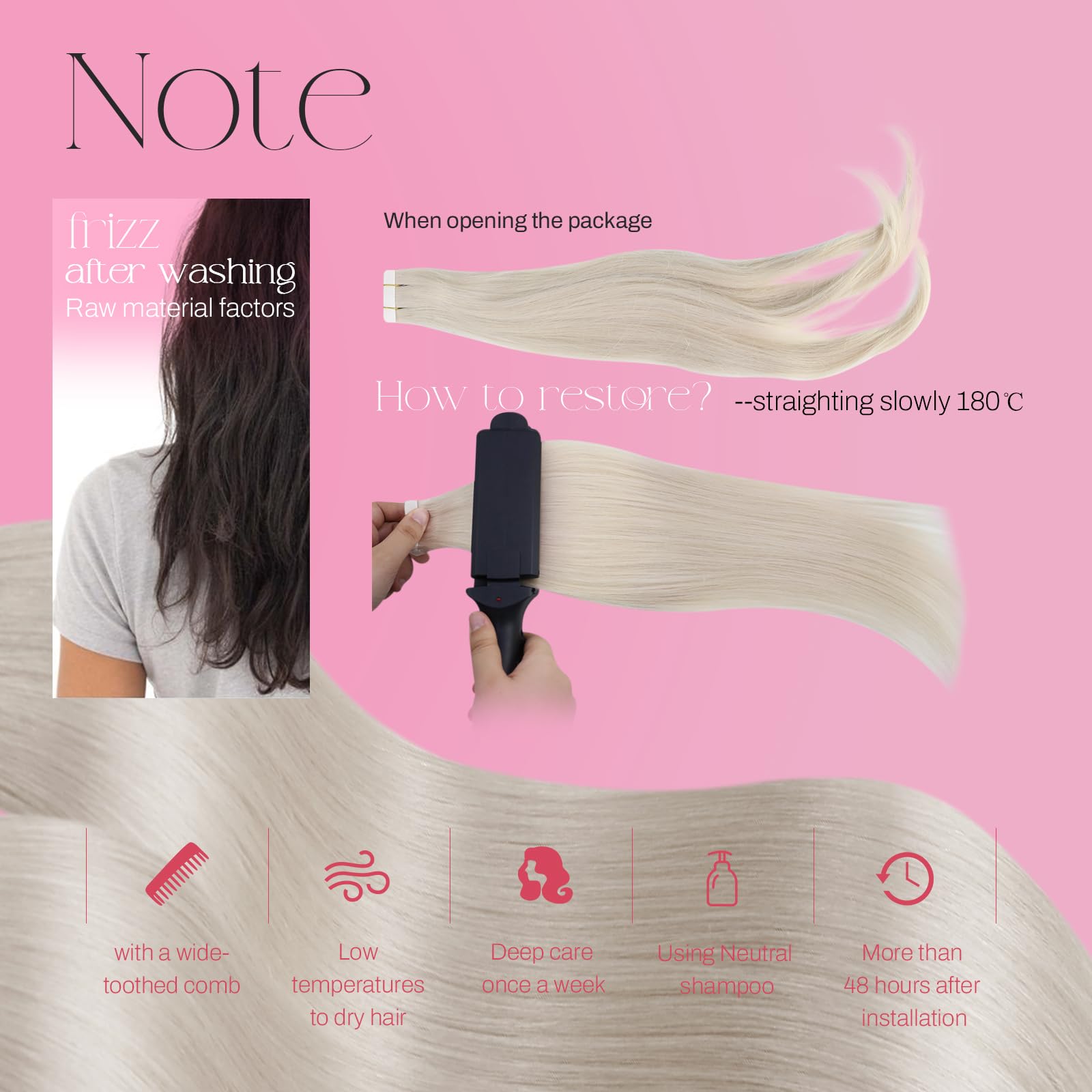 Foto 6 pulgar | Extensiones De Cabello Moresoo Blonde Con Cinta Adhesiva, 55 Cm, 50 G, Para Mujer - Venta Internacional.