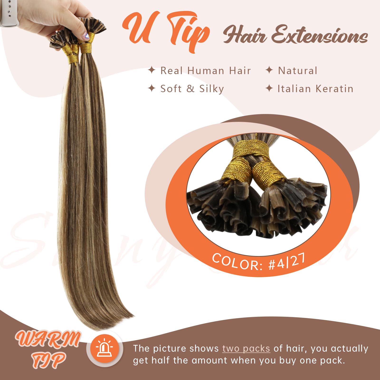 Foto 3 pulgar | Extensiones De Cabello Sunny U Tip Human Hair 50 G 40 Cm - Venta Internacional.