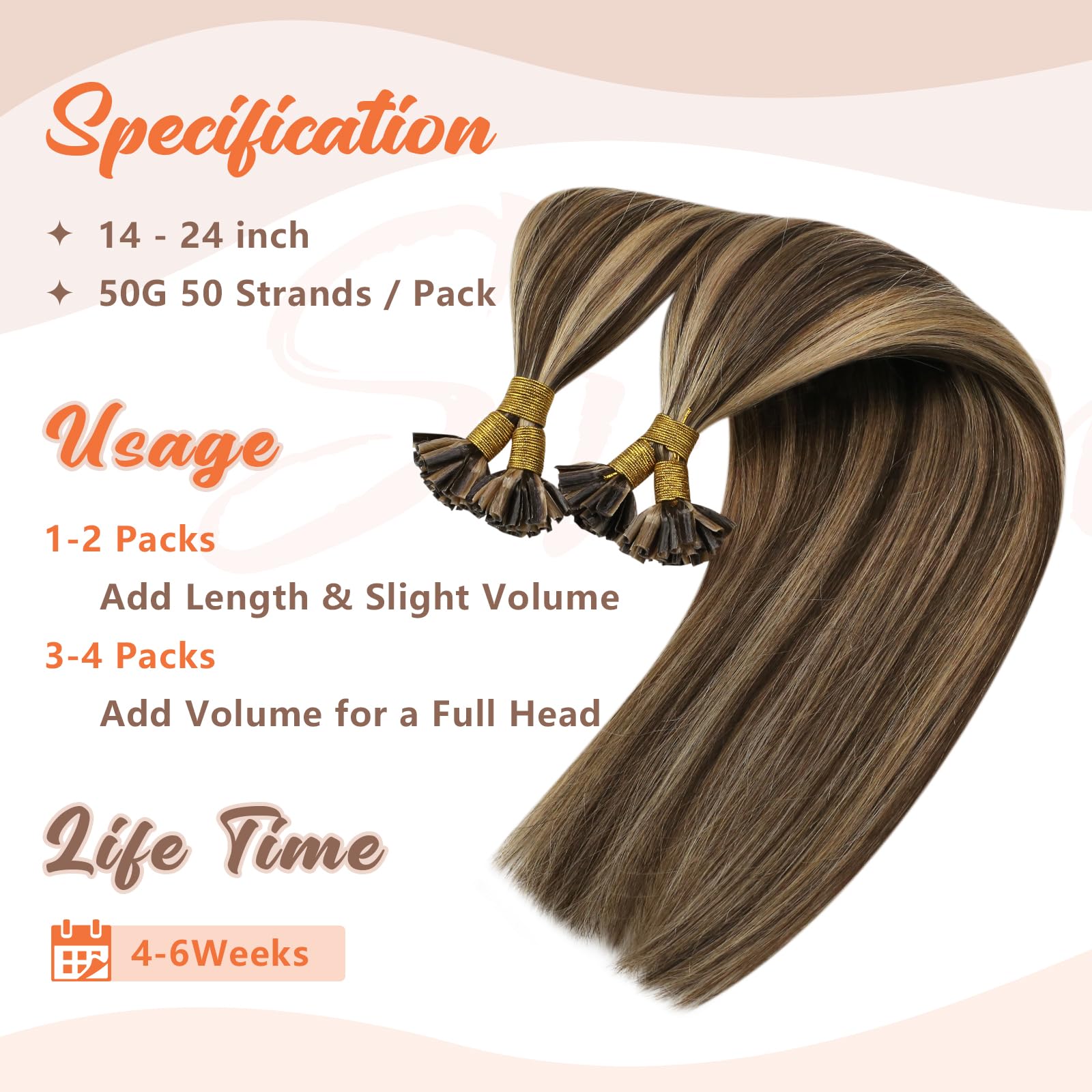 Foto 3 | Extensiones De Cabello Sunny U Tip Human Hair 50 G 40 Cm - Venta Internacional.