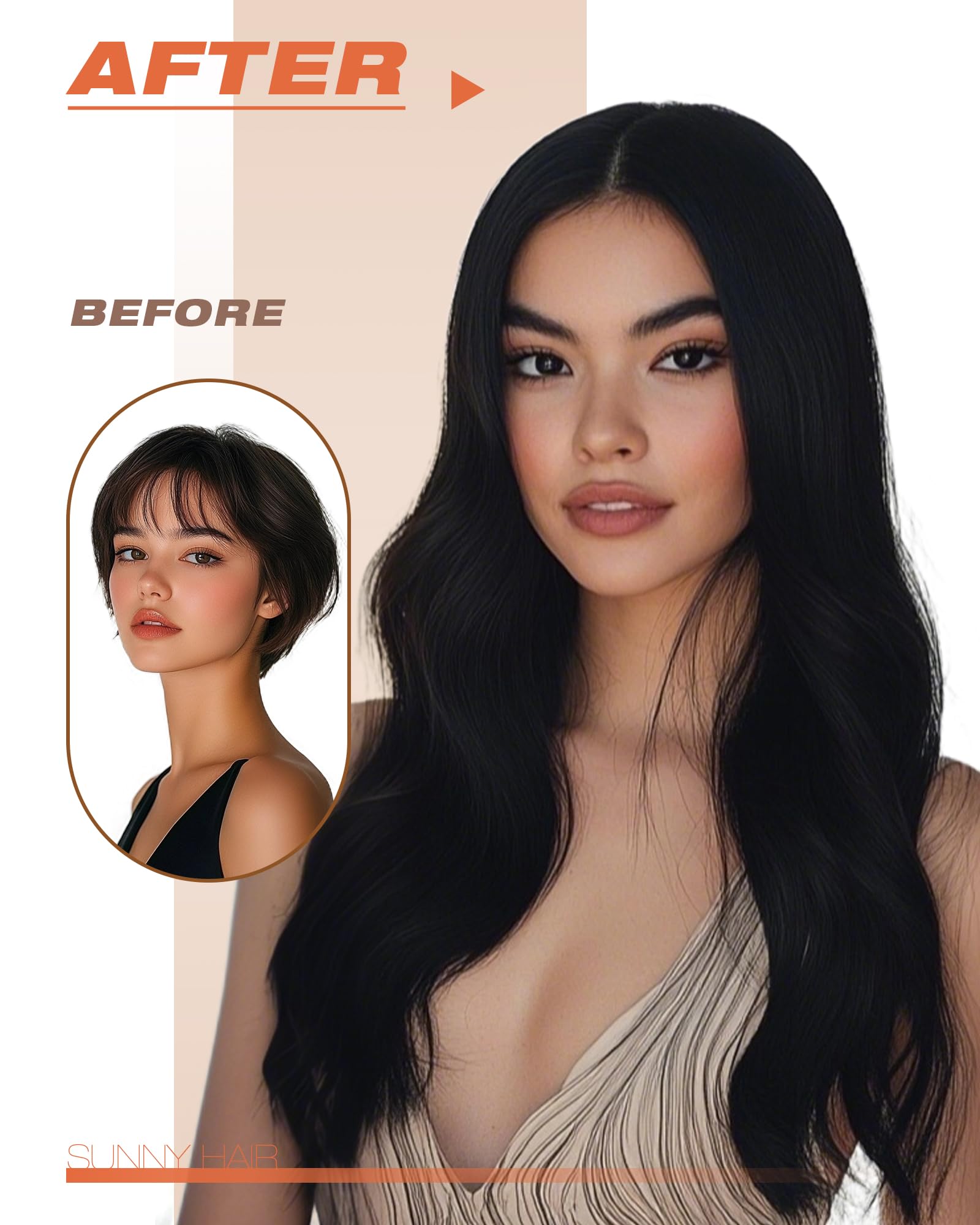 Foto 6 | Hair Extensions Sunny Hair Tape En Cabello Humano Negro De 26 Pulgadas - Venta Internacional.