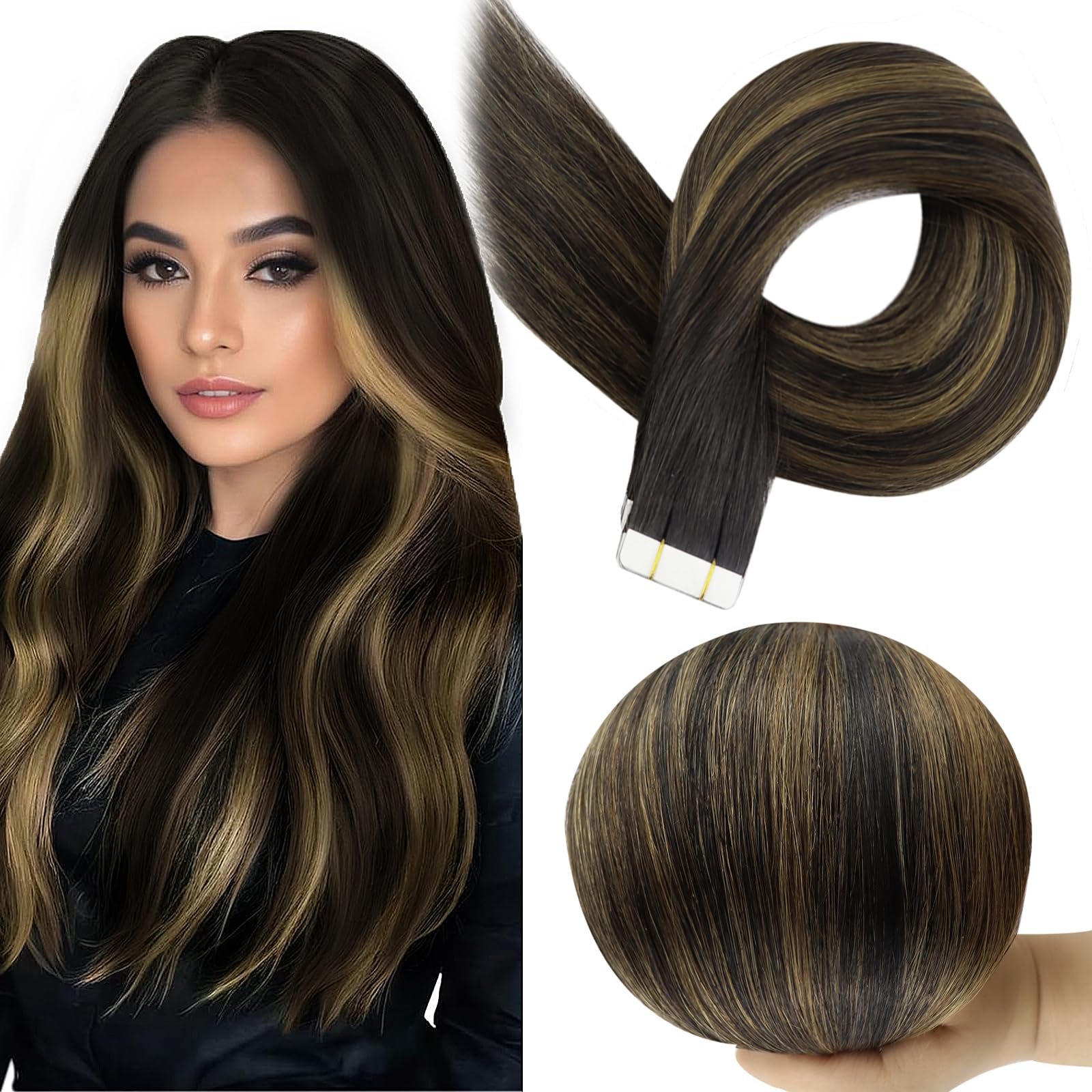 Foto 2 pulgar | Extensiones De Cabello Humano Full Shine Ombre 1b/6/1b Con Cinta Adhesiva - Venta Internacional.