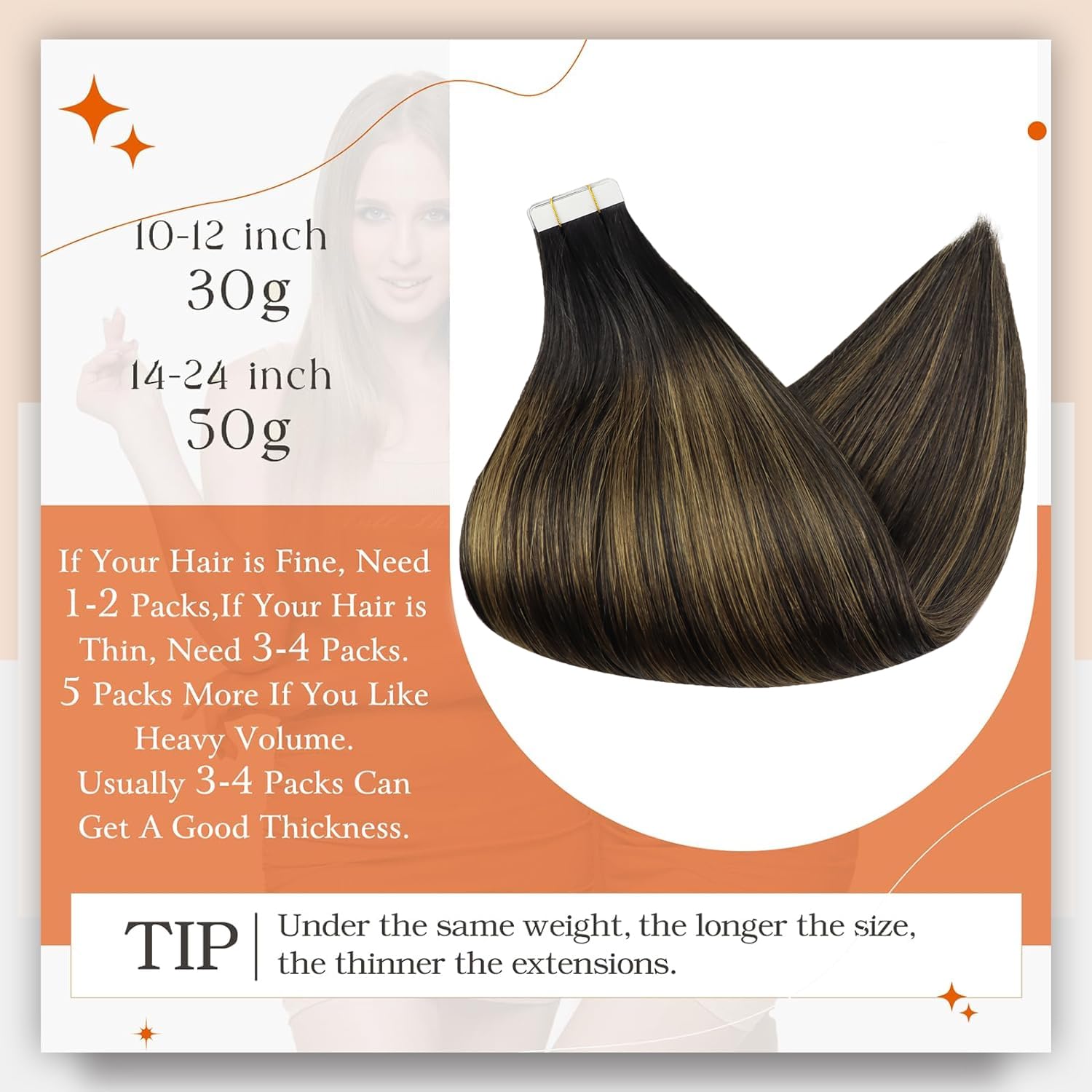 Foto 5 pulgar | Extensiones De Cabello Humano Full Shine Ombre 1b/6/1b Con Cinta Adhesiva - Venta Internacional.