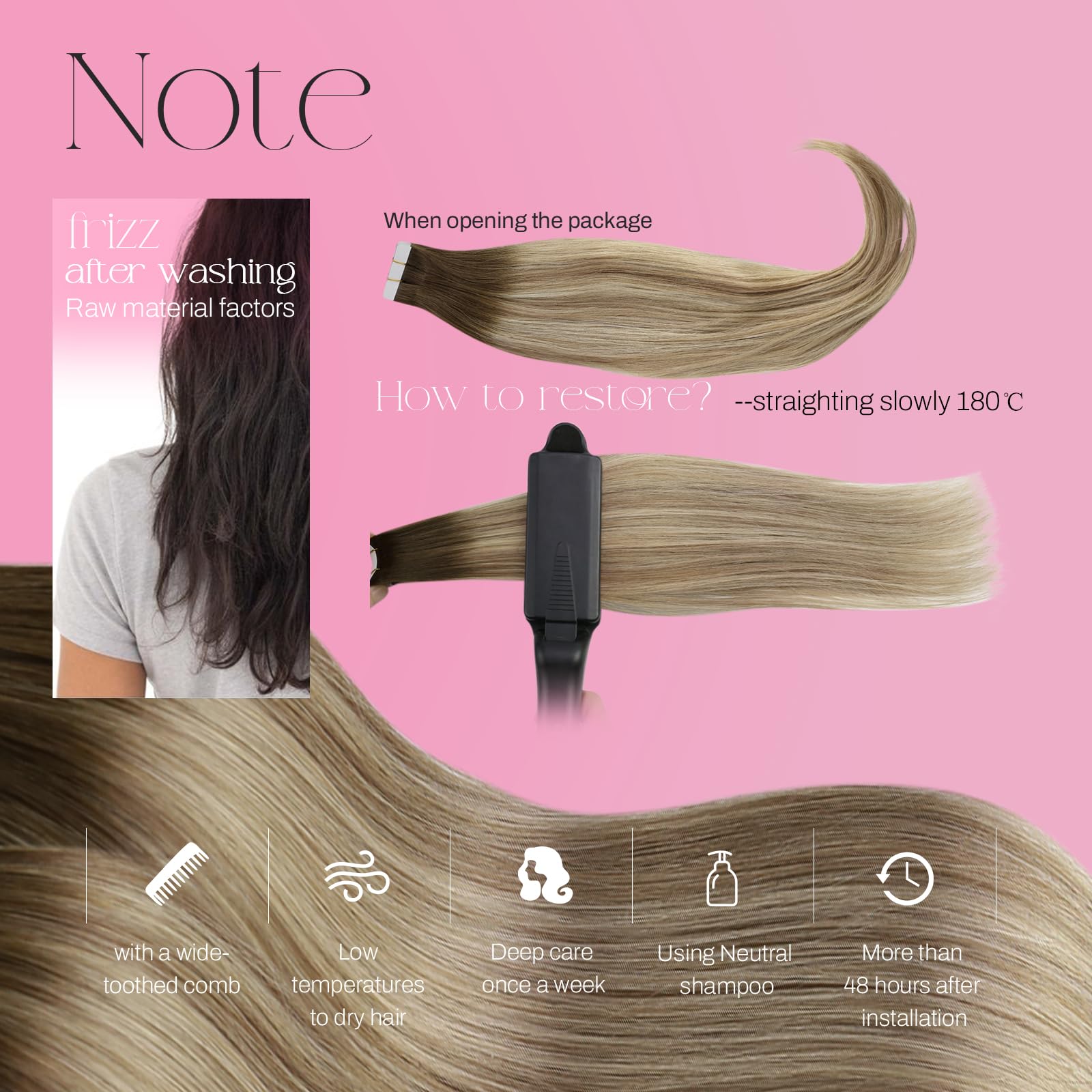 Foto 5 | Extensiones De Cabello Con Cinta Adhesiva Moresoo Balayage Marrón/castaño Claro - Venta Internacional.