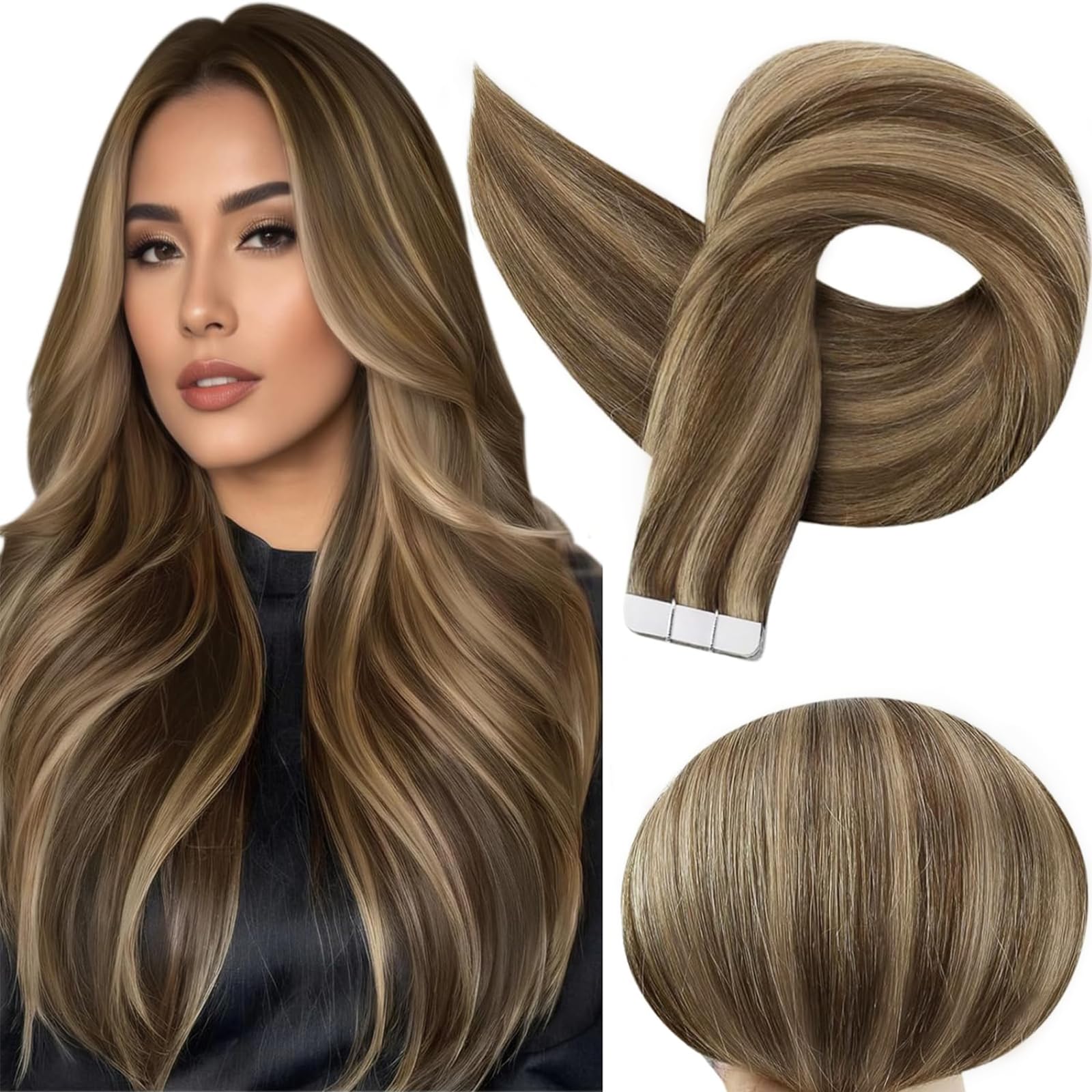 Foto 2 pulgar | Extensiones De Pelo Con Cinta Adhesiva Full Shine, 40 Cm, 50 G, Color 4/27 - Venta Internacional.
