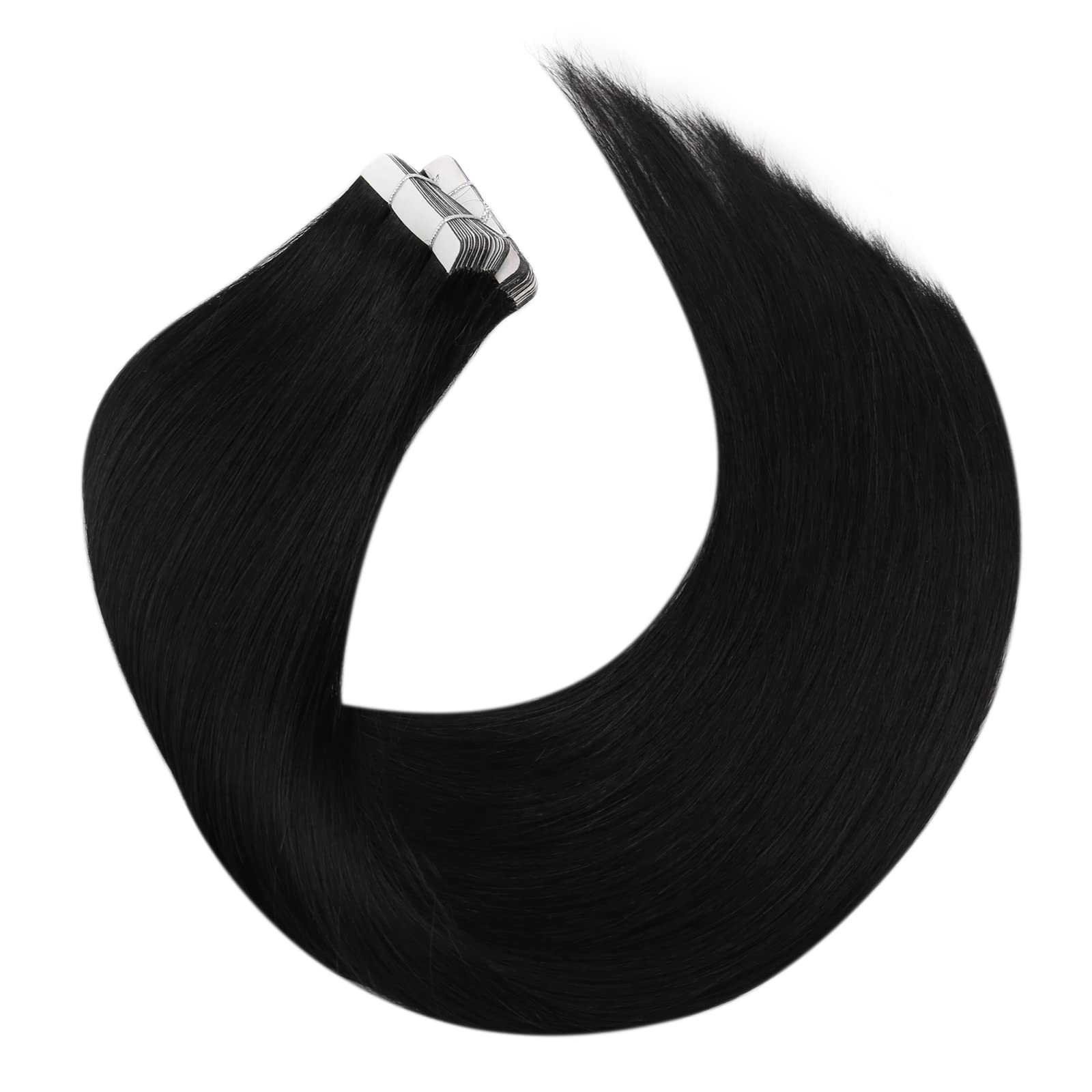 Foto 8 pulgar | Extensiones De Cabello Humano Negro Moresoo Con Cinta Adhesiva, 14 Pulgadas, 40 Unidades - Venta Internacional.