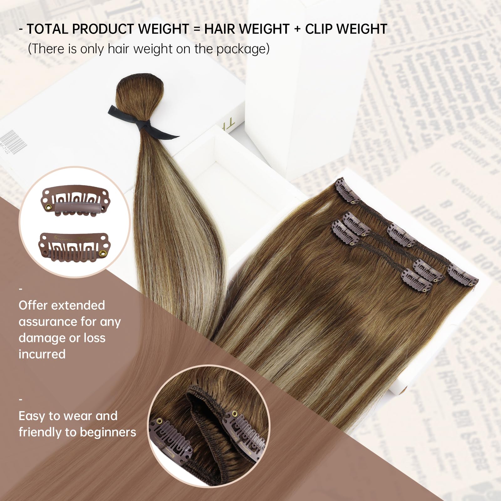 Foto 3 pulgar | Extensiones De Cabello Con Clip, Cabello Humano Liso, Cabello Liso, 14 Pulgadas - Venta Internacional.