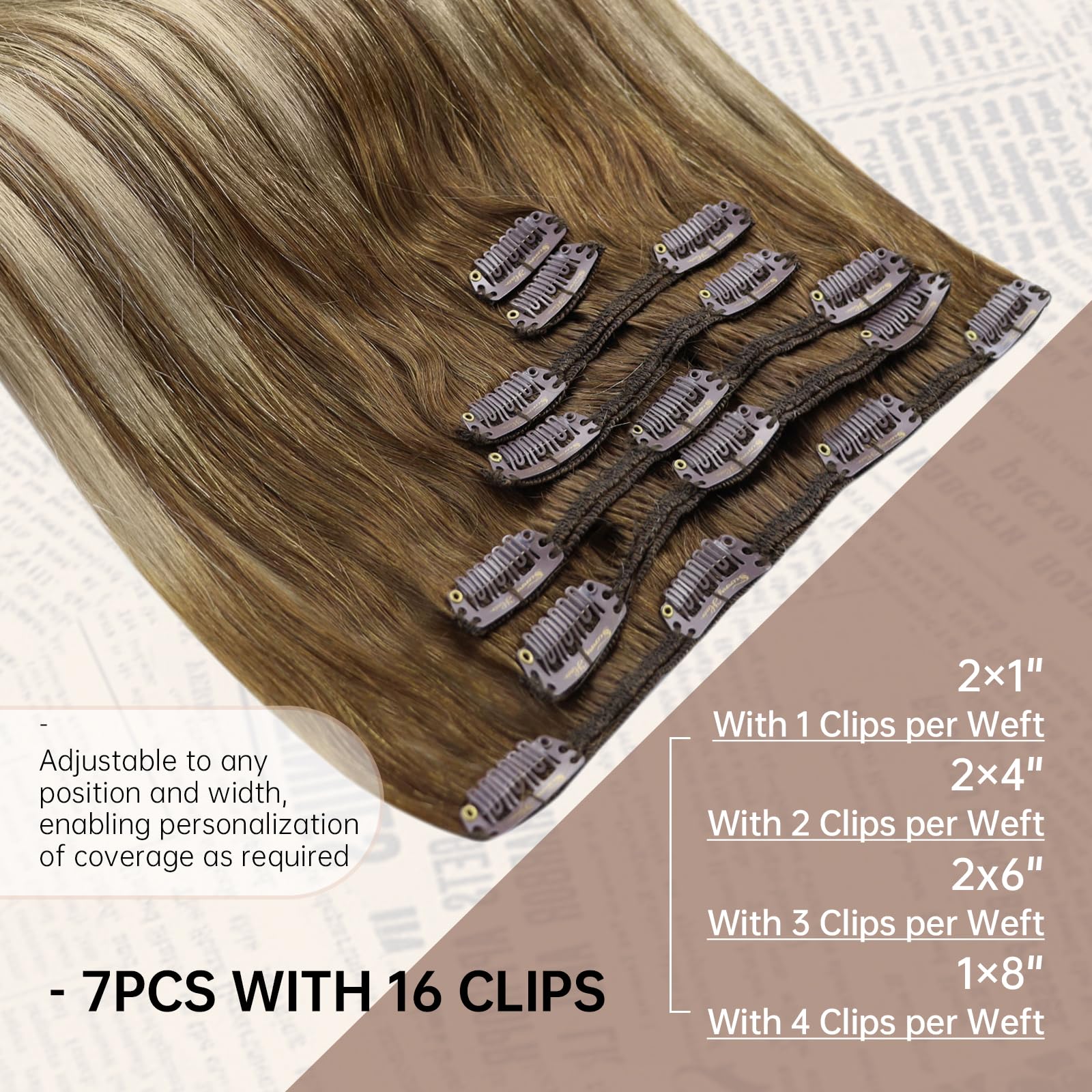 Foto 4 pulgar | Extensiones De Cabello Con Clip, Cabello Humano Liso, Cabello Liso, 14 Pulgadas - Venta Internacional.