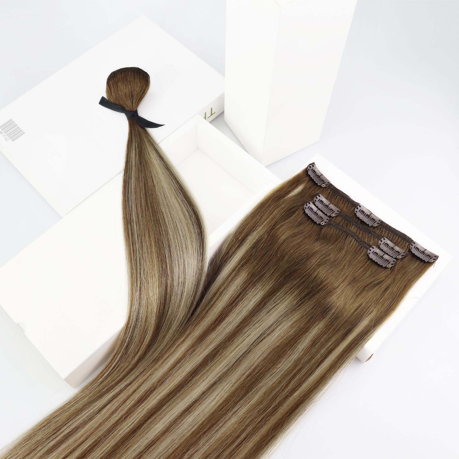 Foto 6 | Extensiones De Cabello Con Clip, Cabello Humano Liso, Cabello Liso, 14 Pulgadas - Venta Internacional.