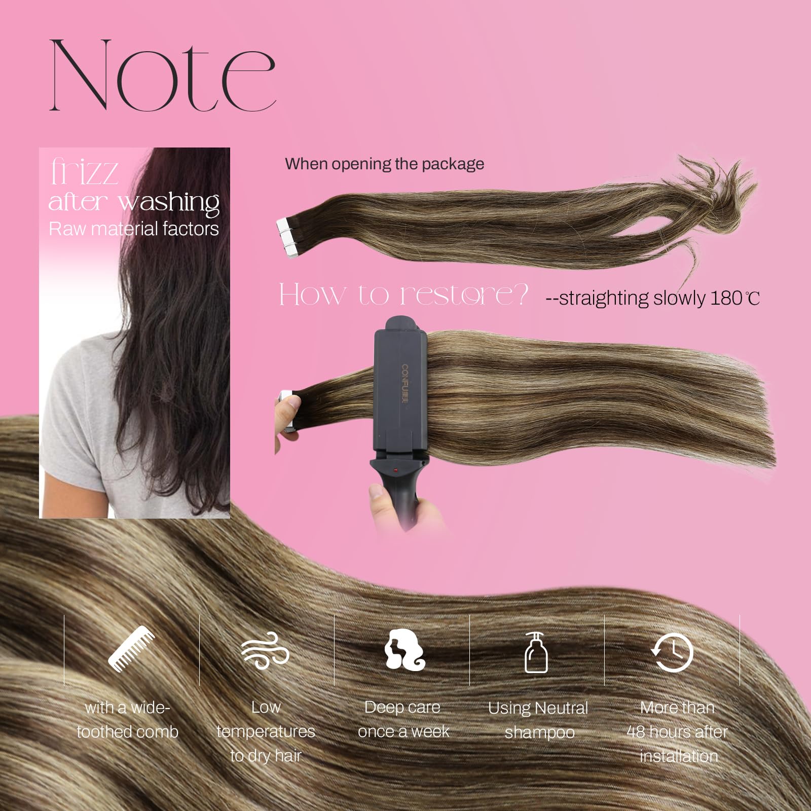 Foto 6 pulgar | Extensiones De Cabello Con Cinta Adhesiva Moresoo De Marrón Oscuro A Rubio Caramelo - Venta Internacional.