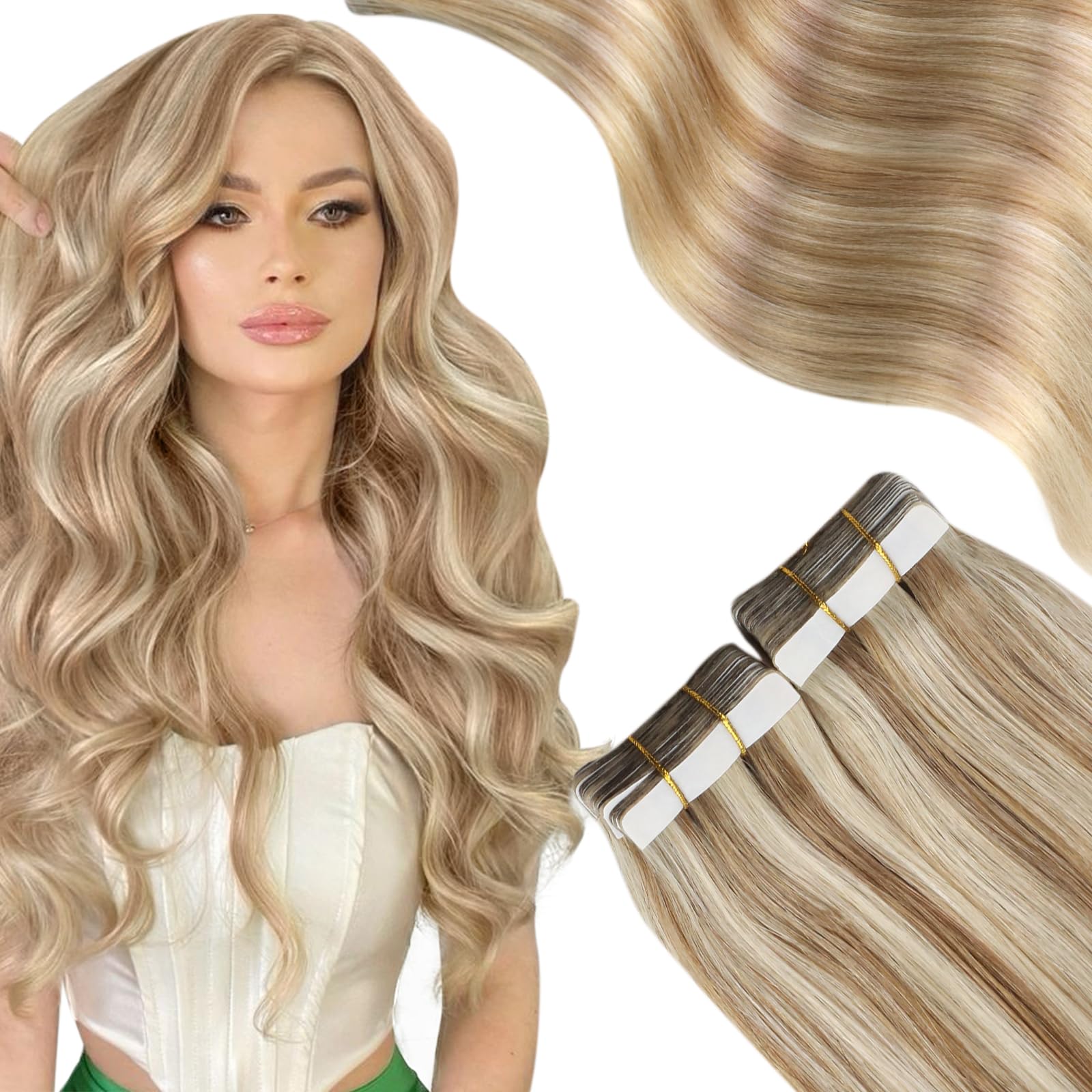 Foto 2 pulgar | Extensiones De Cabello Moresoo Con Cinta Adhesiva Para Cabello Humano, 40 Cm, 20 Unidades, 50 G - Venta Internacional.