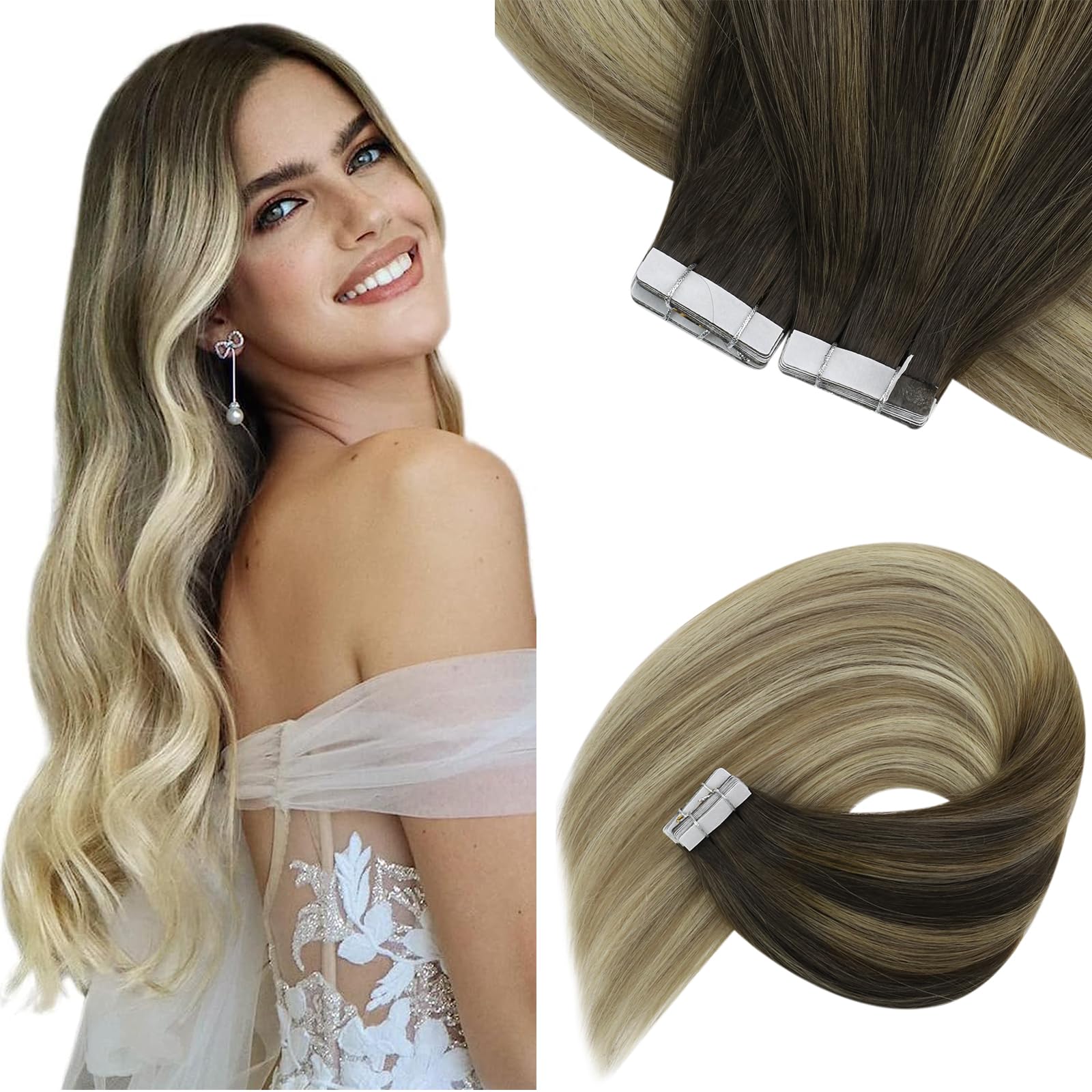 Foto 1 | Extensiones De Cabello Con Cinta Adhesiva Sunny Hair Straight Human Hair - Venta Internacional.