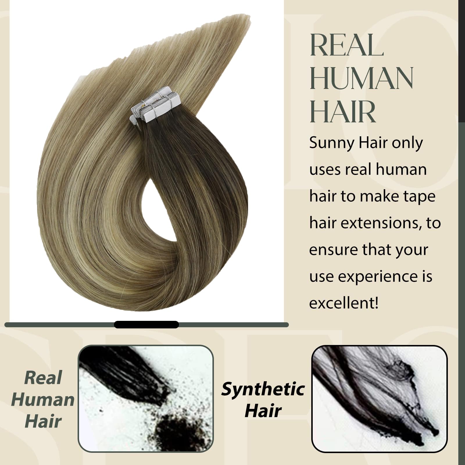 Foto 4 | Extensiones De Cabello Con Cinta Adhesiva Sunny Hair Straight Human Hair - Venta Internacional.