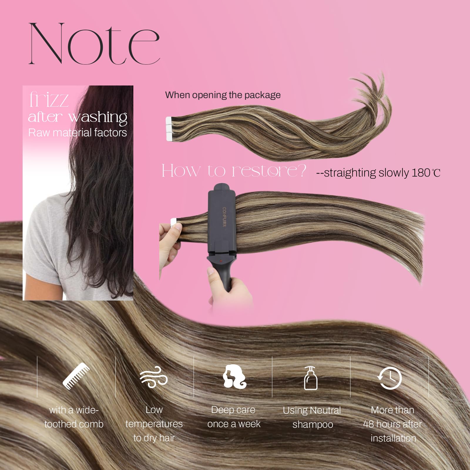 Foto 5 | Extensiones De Cabello Con Cinta Adhesiva Moresoo Brown Con Resaltes Y Rubios - Venta Internacional.