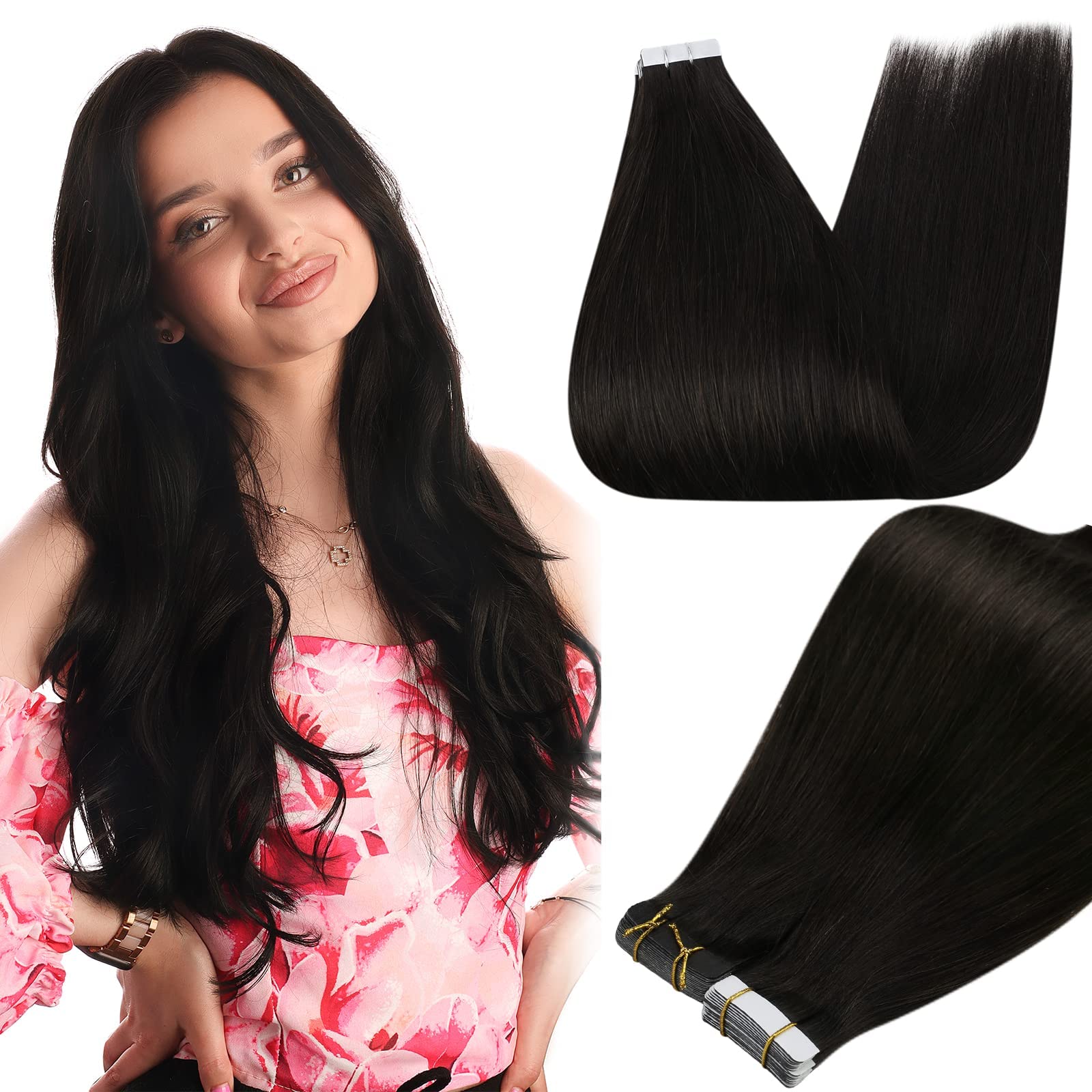 Foto 1 | Extensiones De Cabello Humano Full Shine Remy Con Cinta Adhesiva, 22 Cm - Venta Internacional.