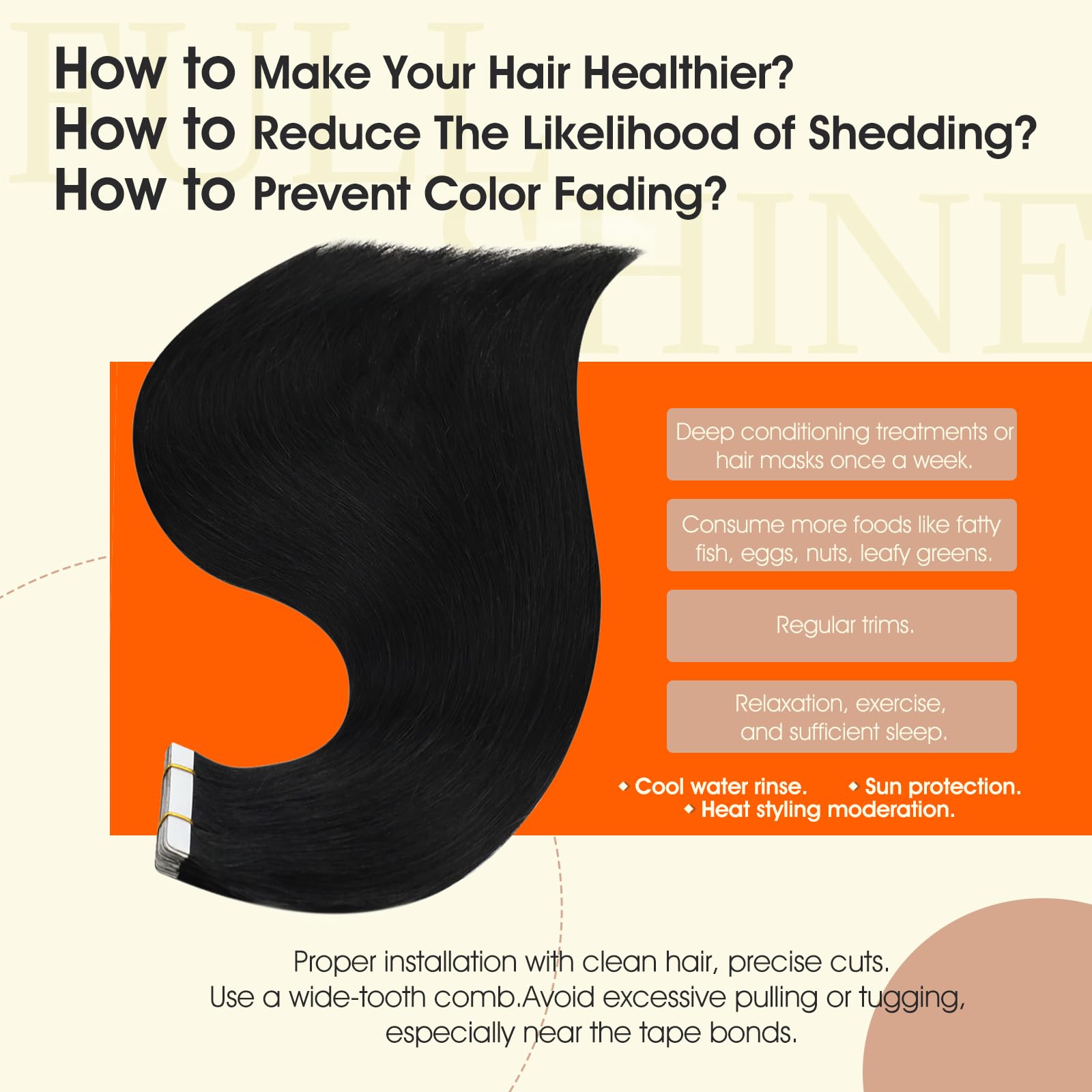 Foto 5 pulgar | Extensiones De Cabello Humano Full Shine Remy Con Cinta Adhesiva, 22 Cm - Venta Internacional.