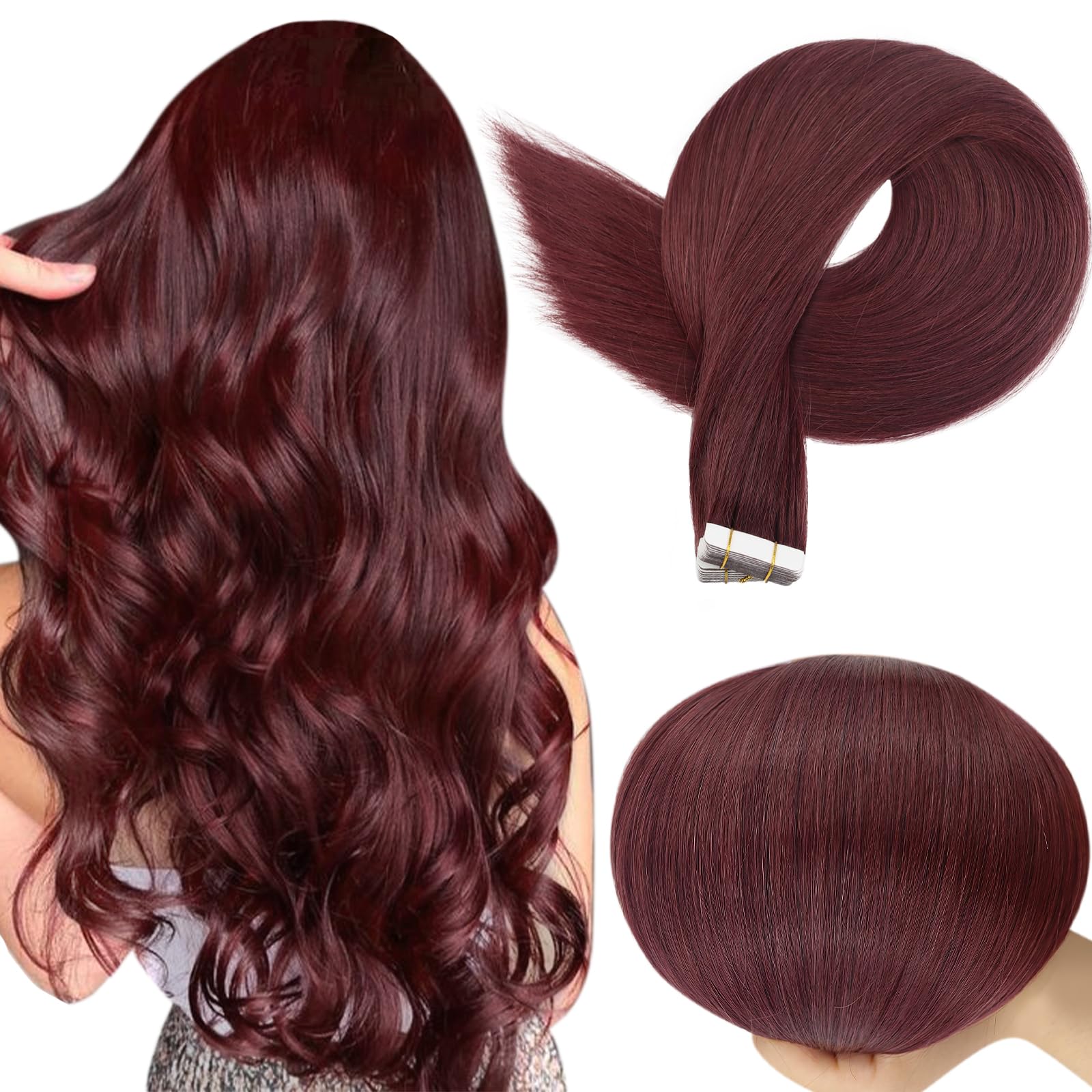 Foto 2 pulgar | Extensiones De Cabello Full Shine, 99j, Color Rojo Vino, 50 G, 22 Cm - Venta Internacional.
