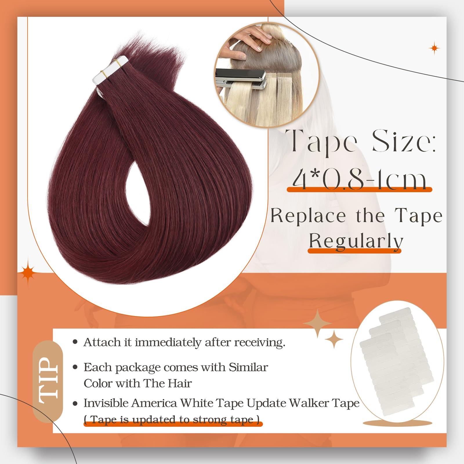 Foto 5 pulgar | Extensiones De Cabello Full Shine, 99j, Color Rojo Vino, 50 G, 22 Cm - Venta Internacional.