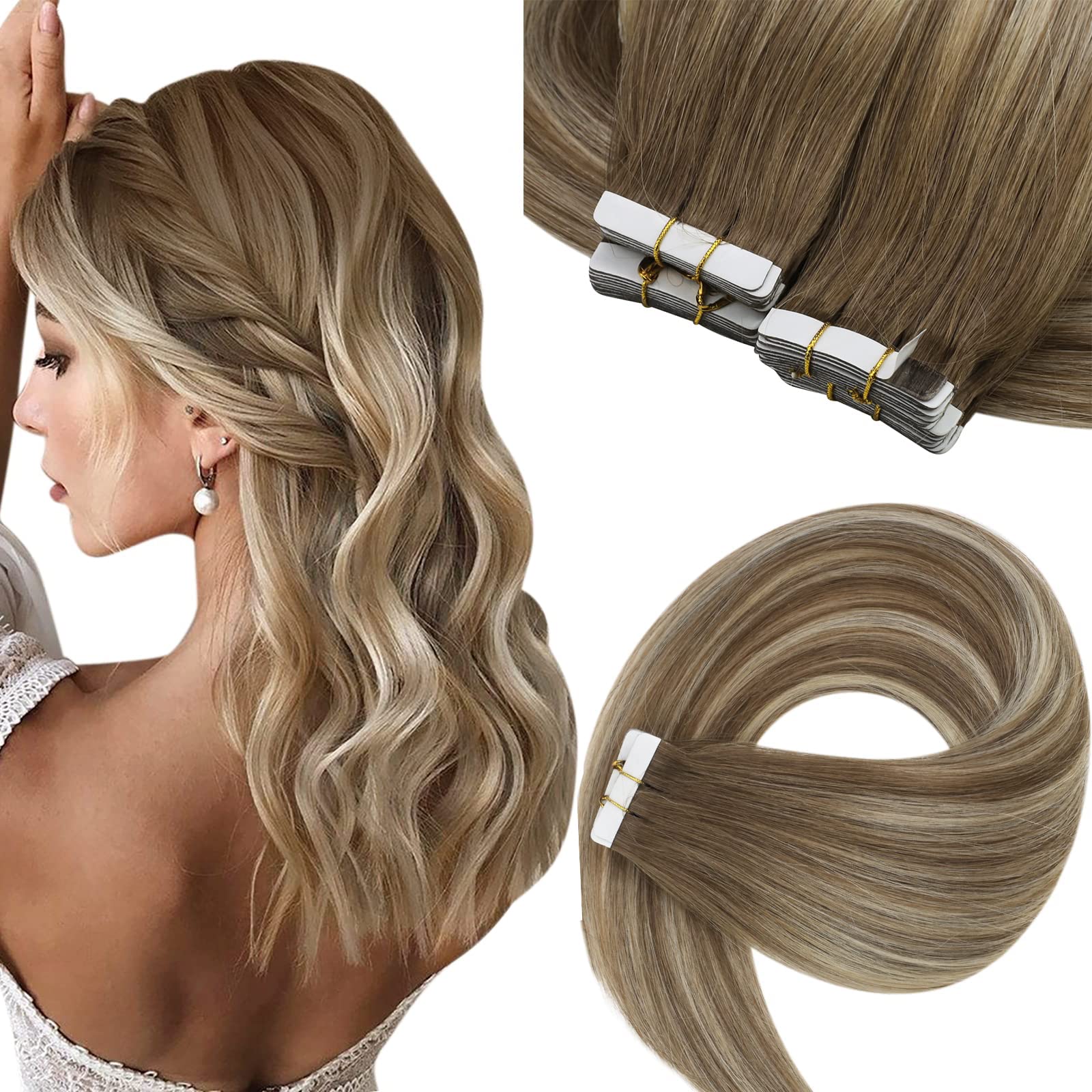 Foto 2 pulgar | Extensiones De Cabello Con Cinta Adhesiva Sunny Hair Blonde Balayage De 14 Pulgadas - Venta Internacional.