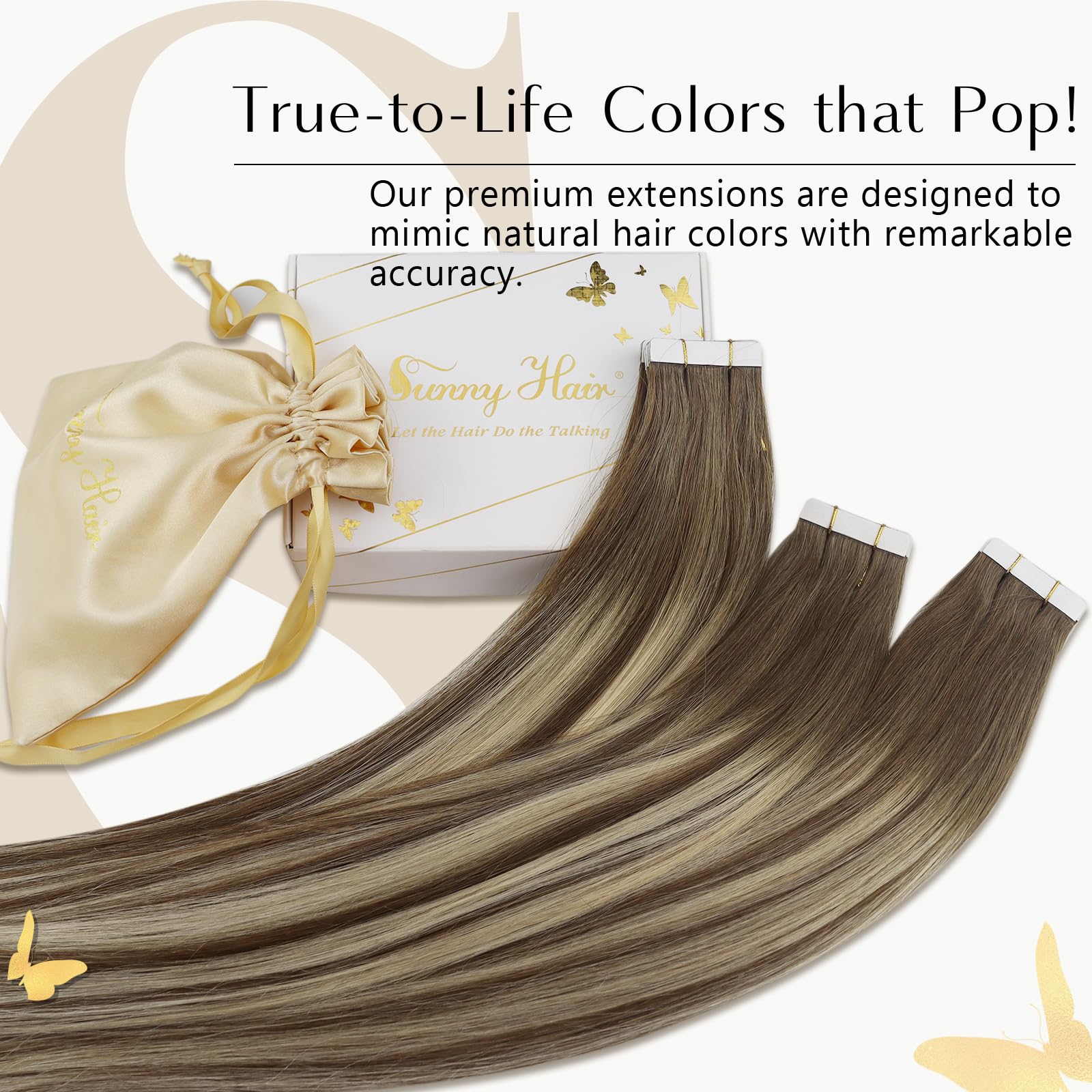 Foto 3 pulgar | Extensiones De Cabello Con Cinta Adhesiva Sunny Hair Blonde Balayage De 14 Pulgadas - Venta Internacional.