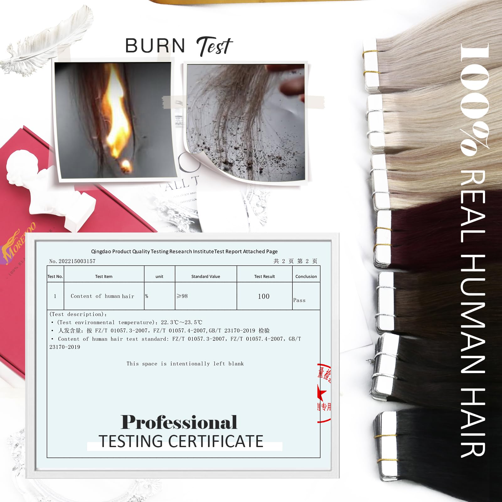 Foto 4 pulgar | Extensiones De Cabello Con Cinta Adhesiva Moresoo Balayage Brown, 100 G, 20 Pulgadas - Venta Internacional.