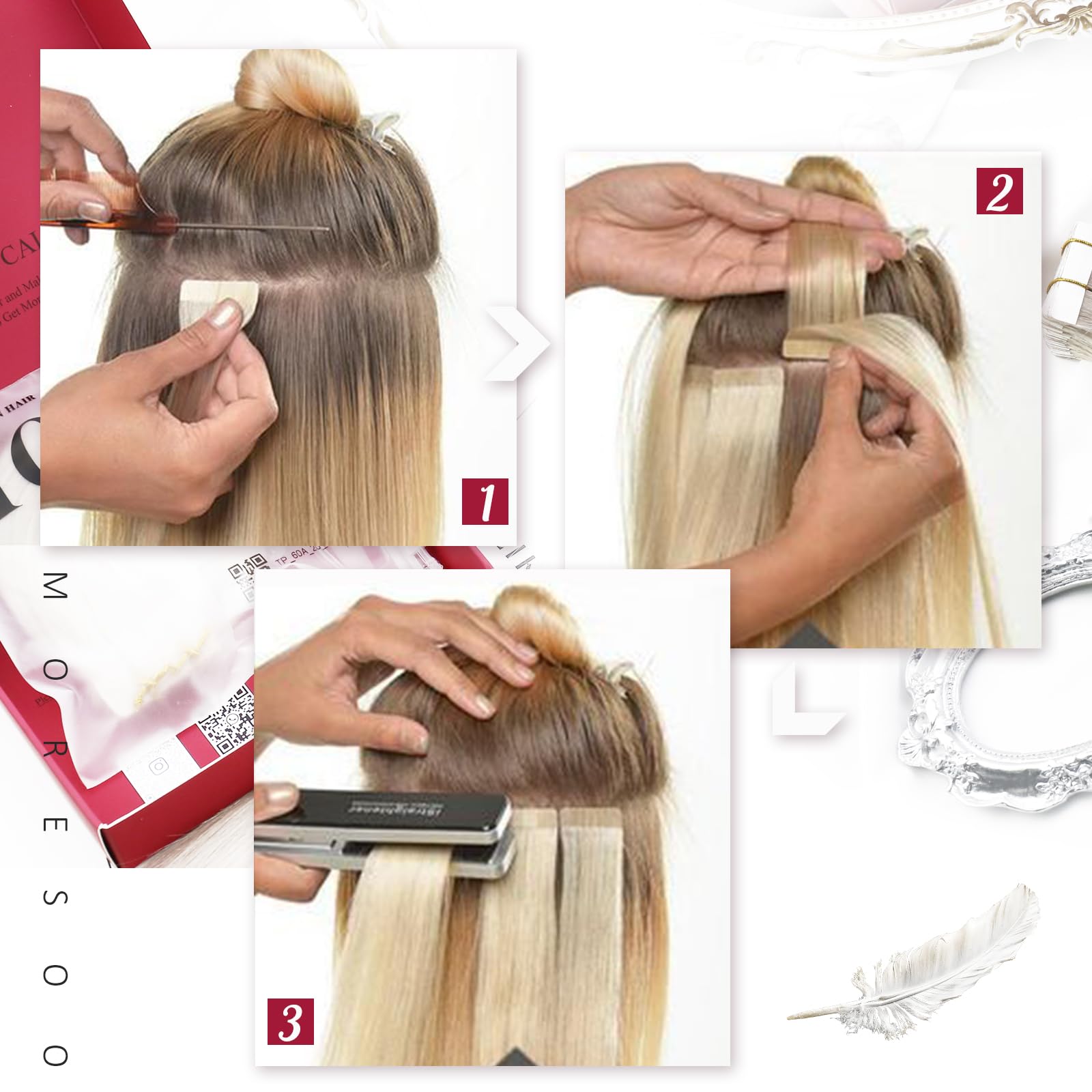 Foto 7 pulgar | Extensiones De Cabello Con Cinta Adhesiva Moresoo Balayage Brown, 100 G, 20 Pulgadas - Venta Internacional.