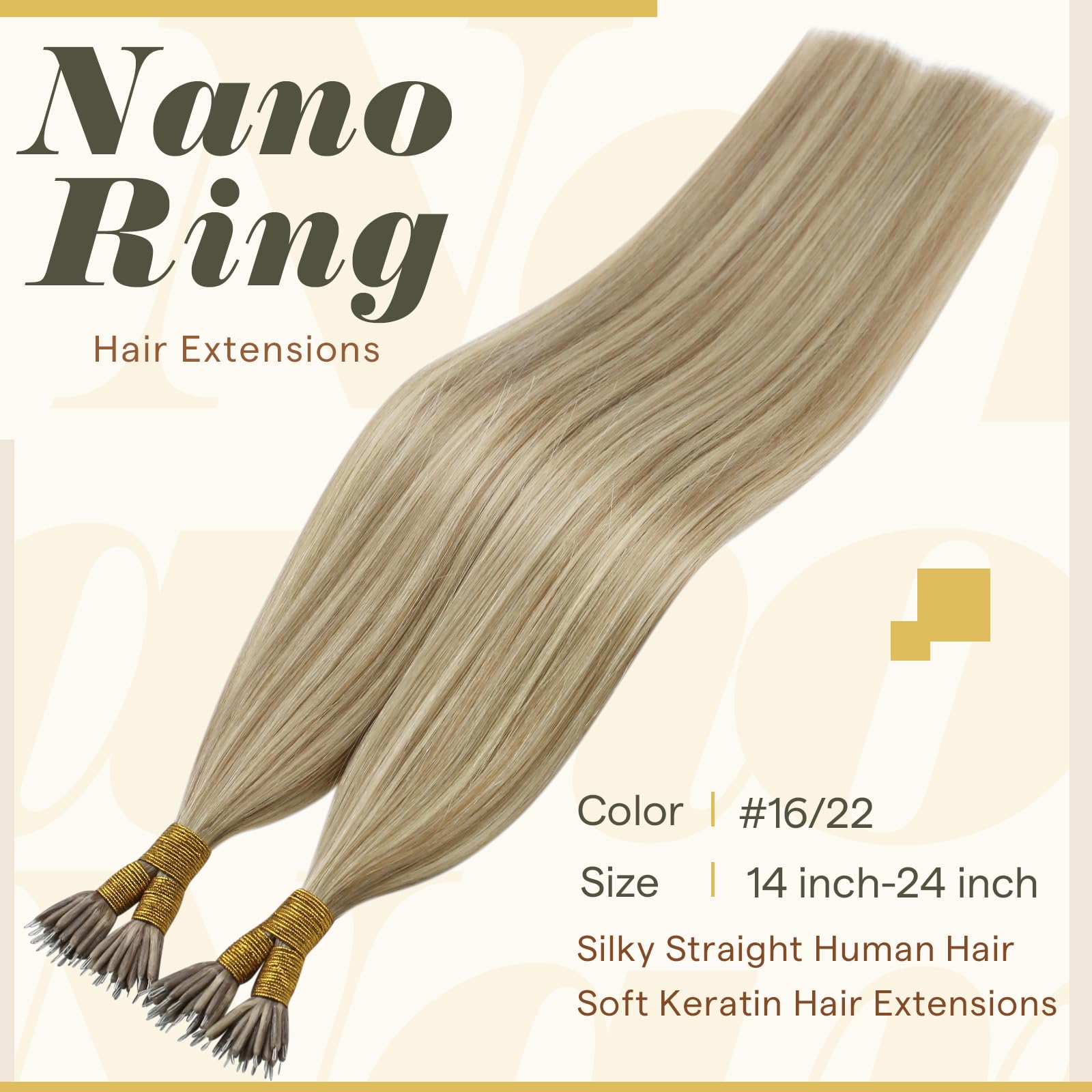 Foto 3 pulgar | Extensiones De Cabello Sunny Hair Nano Bead 45cm Golden Blonde - Venta Internacional.