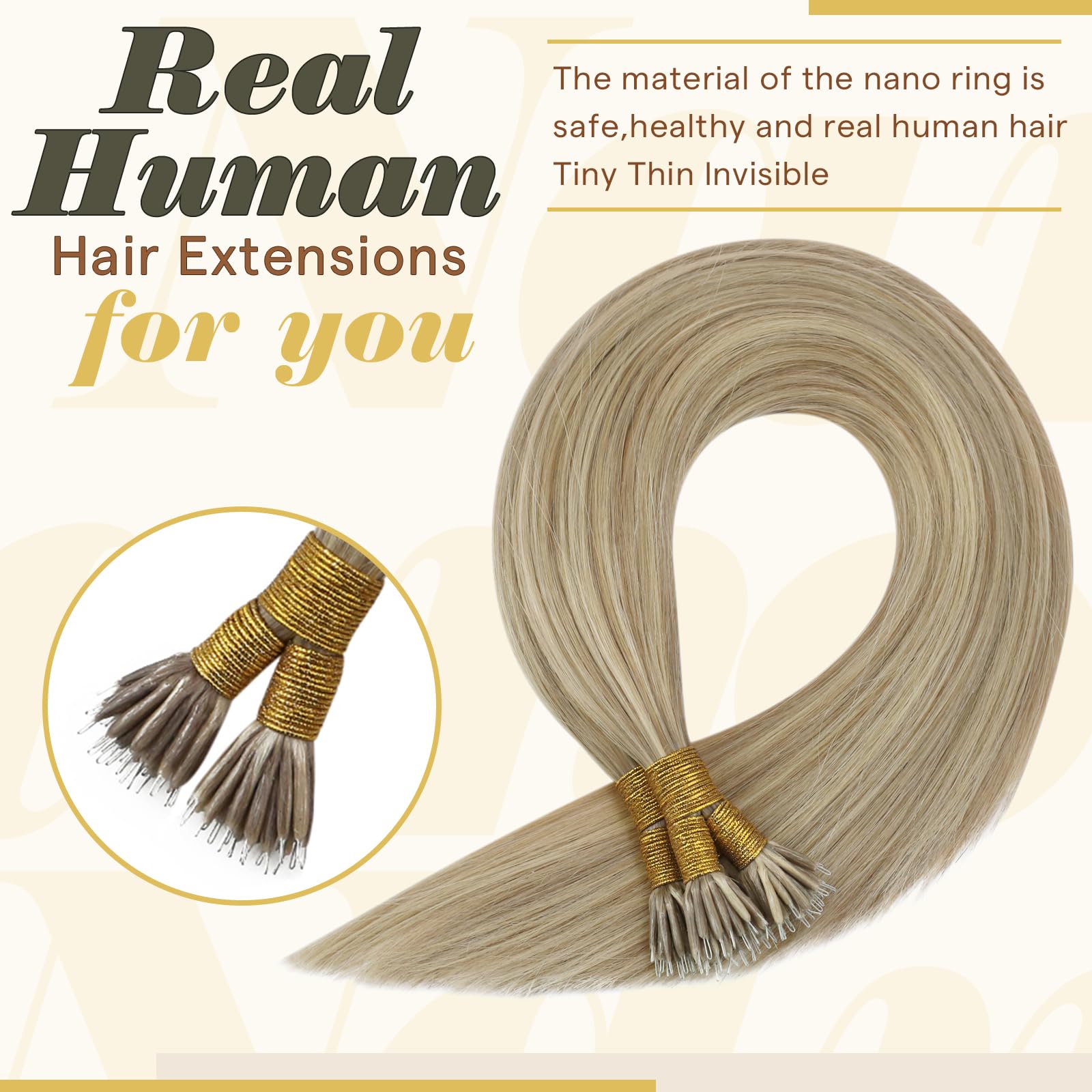 Foto 4 pulgar | Extensiones De Cabello Sunny Hair Nano Bead 45cm Golden Blonde - Venta Internacional.