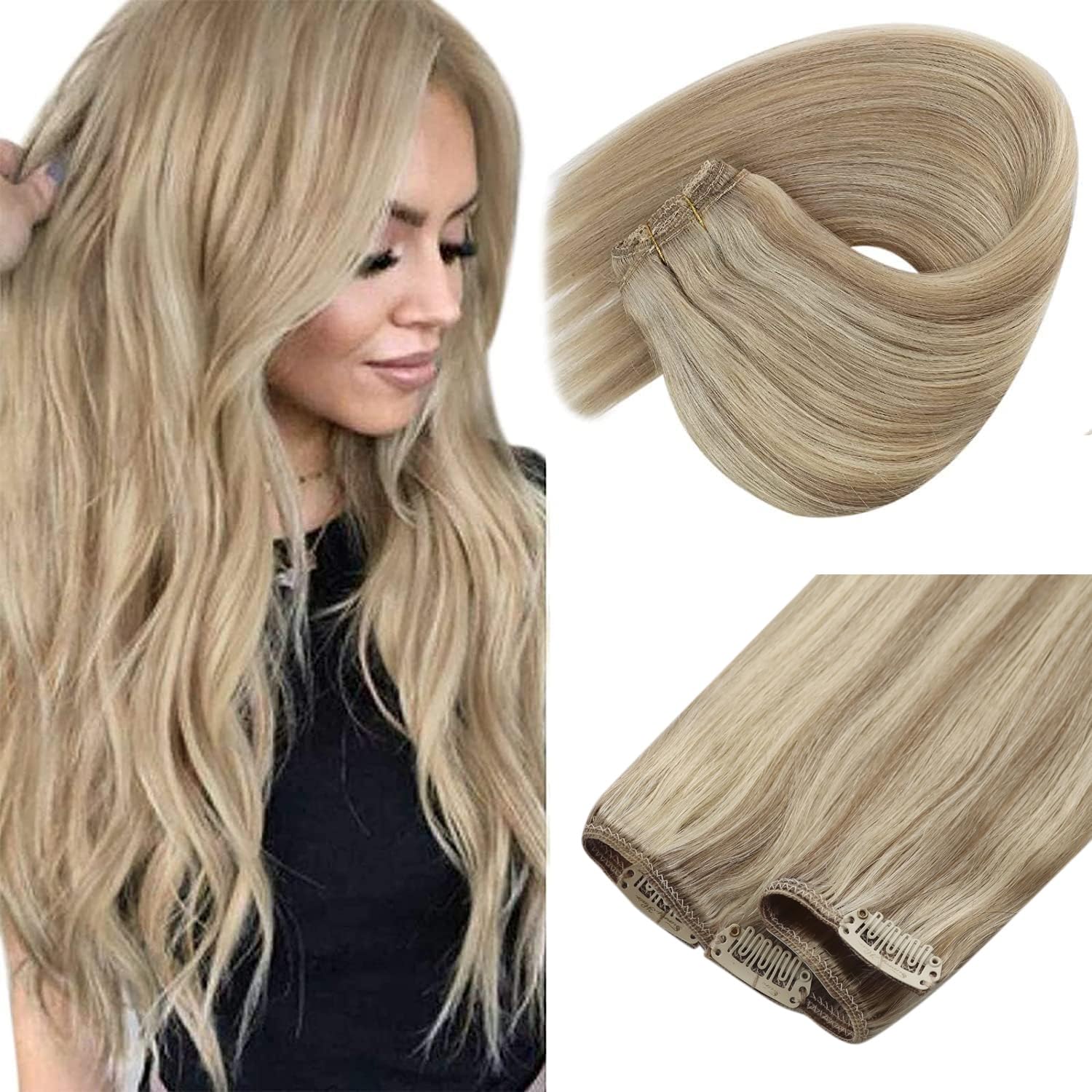 Foto 2 pulgar | Extensiones Con Forma De Pinza, Cabello Humano Liso, Brillante, 30 Cm - Venta Internacional.