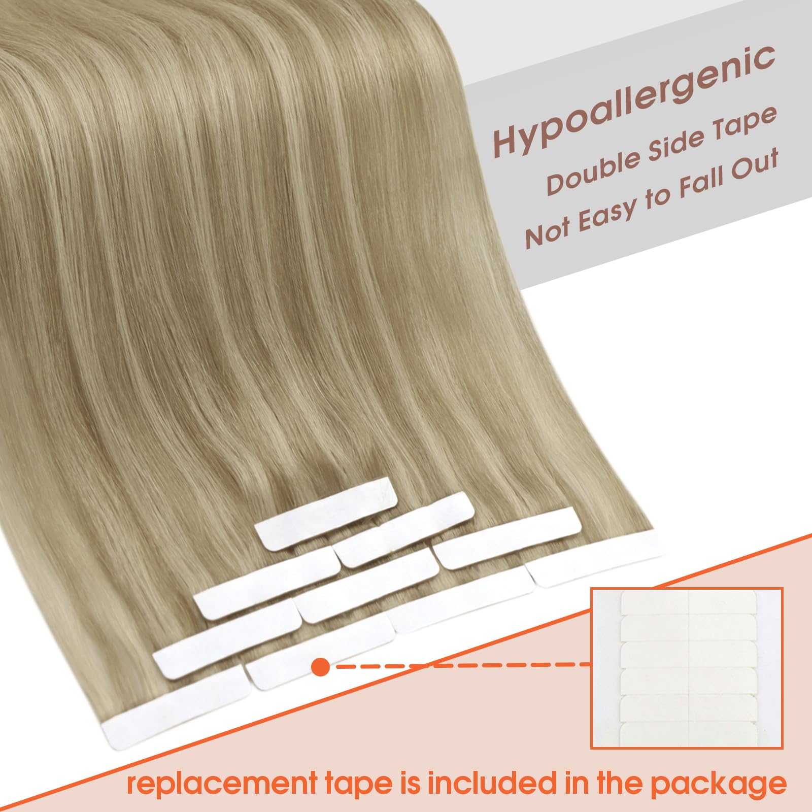 Foto 4 | Extensiones De Pelo Con Cinta Adhesiva, Cabello Humano Rubio, 22 Cm - Venta Internacional.