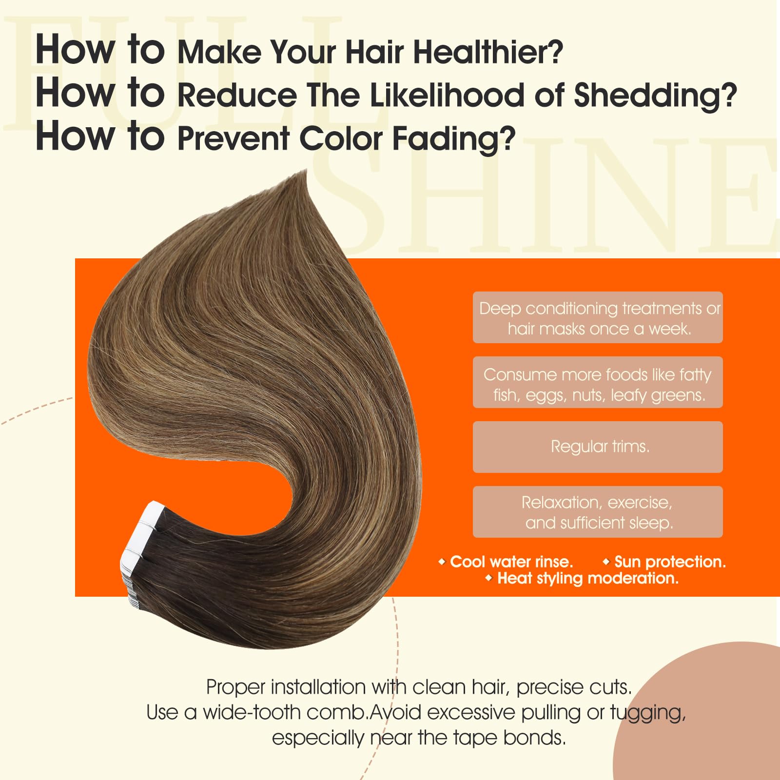 Foto 5 pulgar | Extensiones De Cabello Full Shine Tape En Cabello Humano Castaño, 50 G - Venta Internacional.