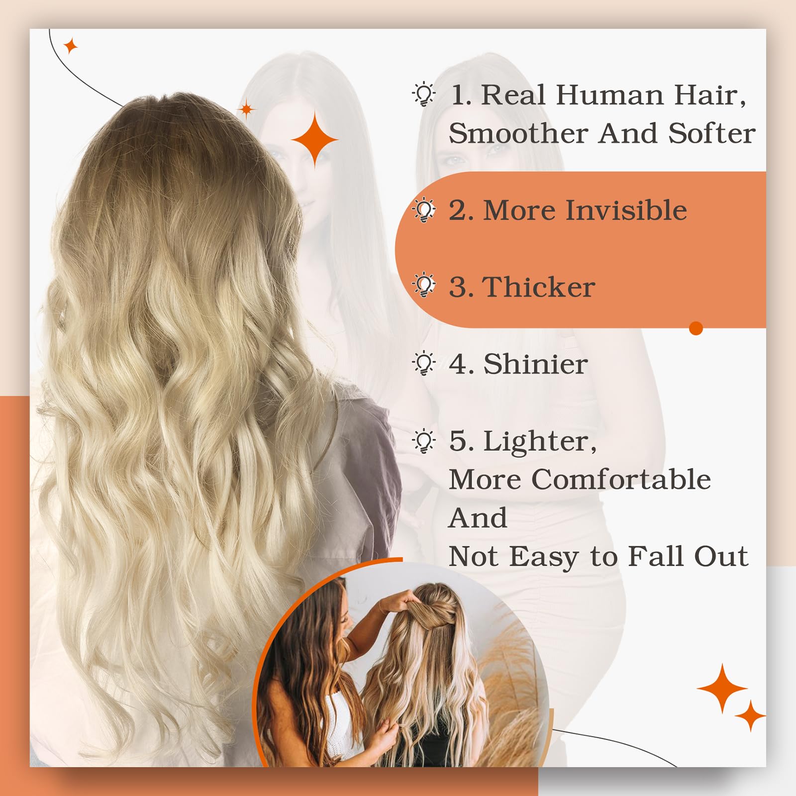 Foto 6 pulgar | Extensiones De Cabello Con Cinta Adhesiva Full Shine Balayage 3/8/613, 50 G - Venta Internacional.