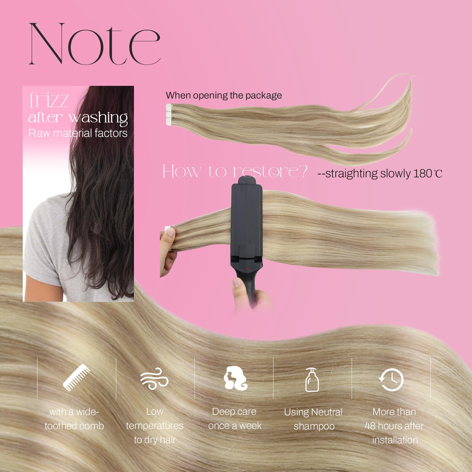 Foto 6 pulgar | Extensiones De Cabello Humano Rubio Moresoo Con Cinta Adhesiva, 60 Cm, 50 G - Venta Internacional.