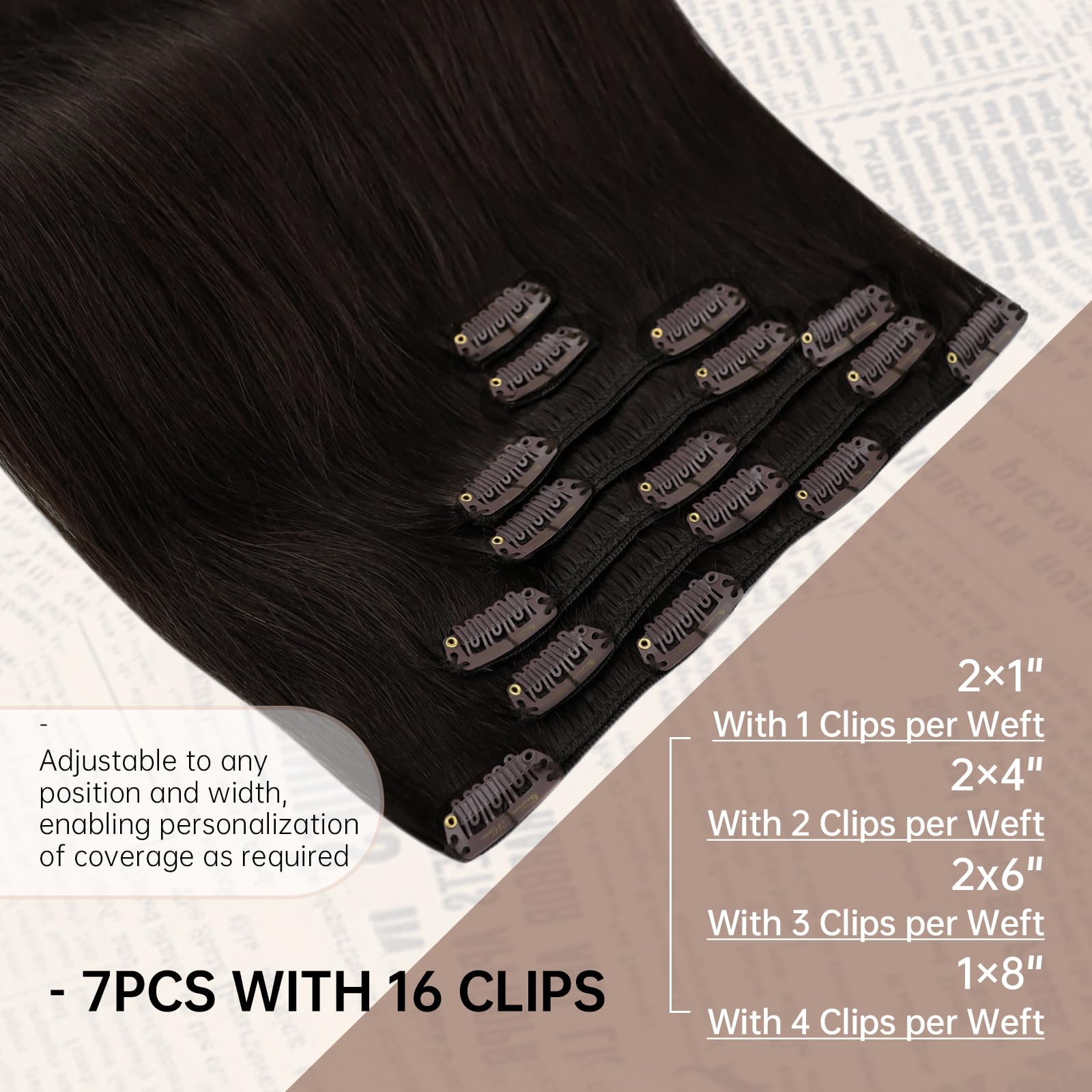 Foto 4 pulgar | Extensiones De Cabello Liso Con Clip, Cabello Humano Liso, 20 Cm - Venta Internacional.