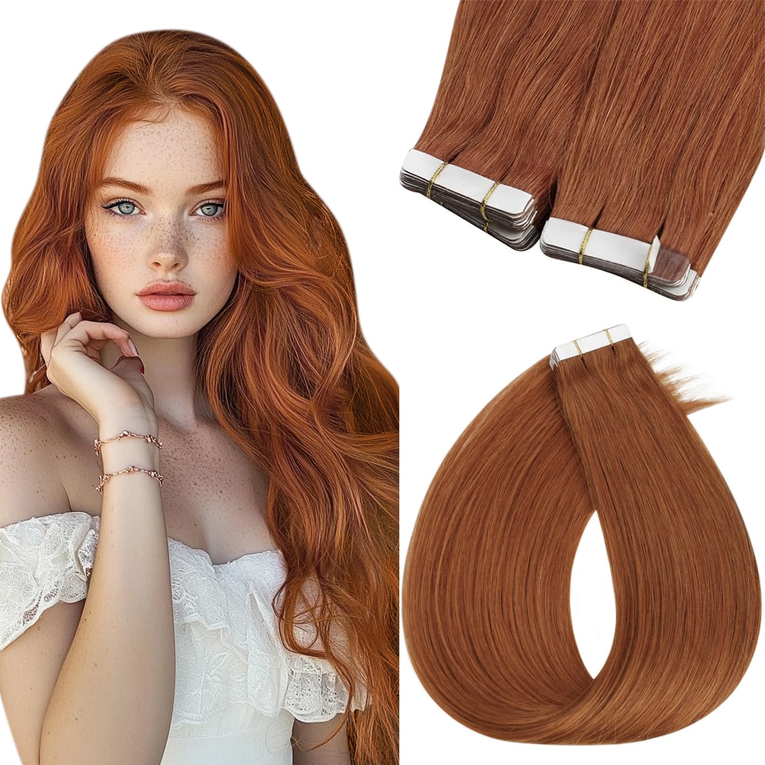 Foto 2 pulgar | Extensiones De Cabello Sunny Hair, Suaves Y Brillantes, De Color Cobre - Venta Internacional.