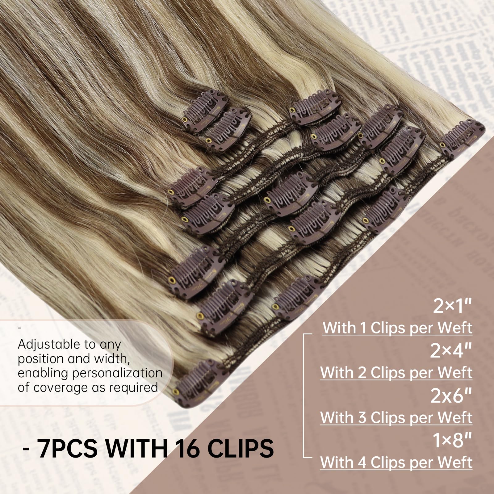 Foto 4 pulgar | Extensiones De Cabello Liso Con Clip, Cabello Humano Liso, 40 Cm - Venta Internacional.